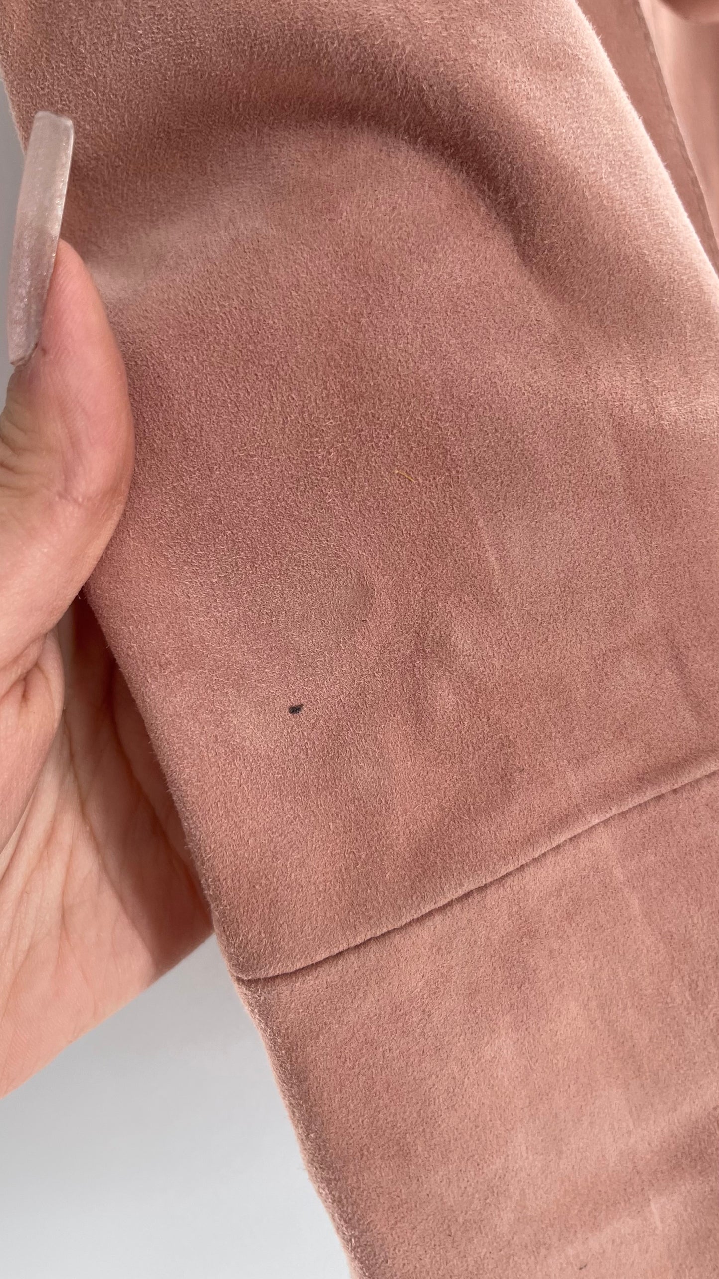 Free People Blush Genuine Suede Leather Tie Waist Long Skirt (2)
