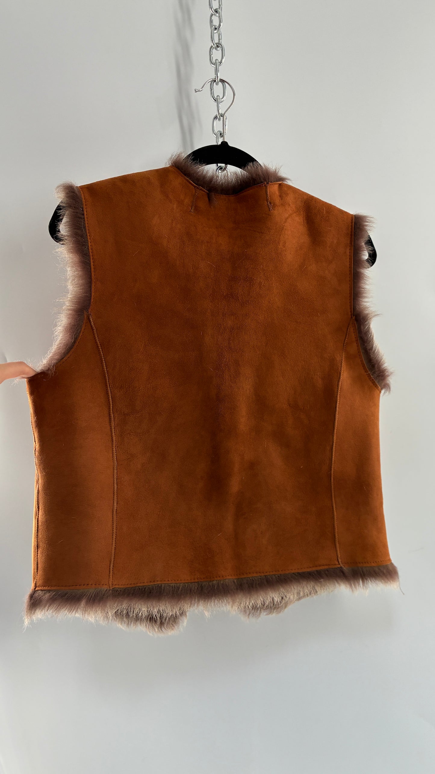 OVERLAND Genuine Fur and Sheepskin Suede Leather Vest Made in France (12)