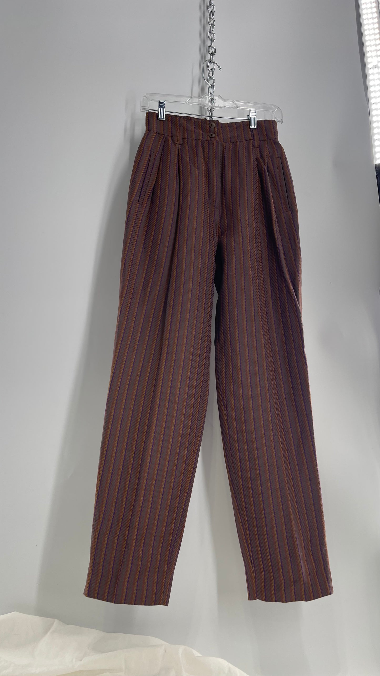 Vintage High Waisted Striped Trouser  (2)