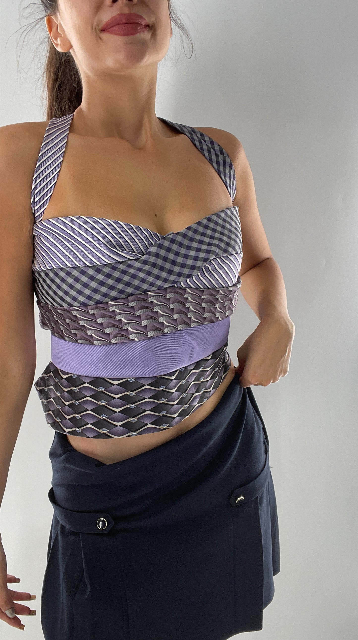 All Tied Up Custom Handmade Top Purple (One Size)