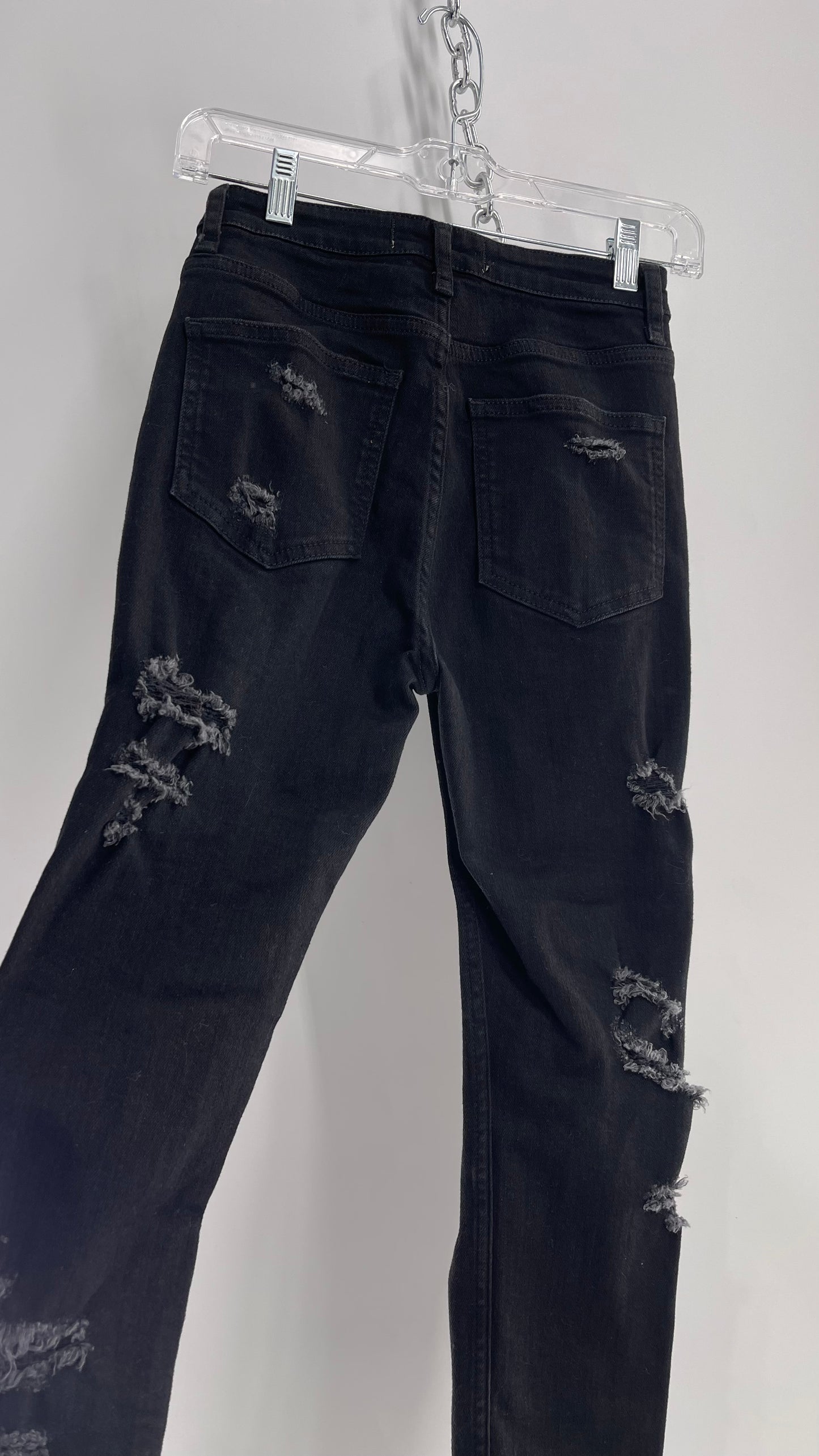 Free People Distressed Dark Gray Jeans with Tags Attached (25)