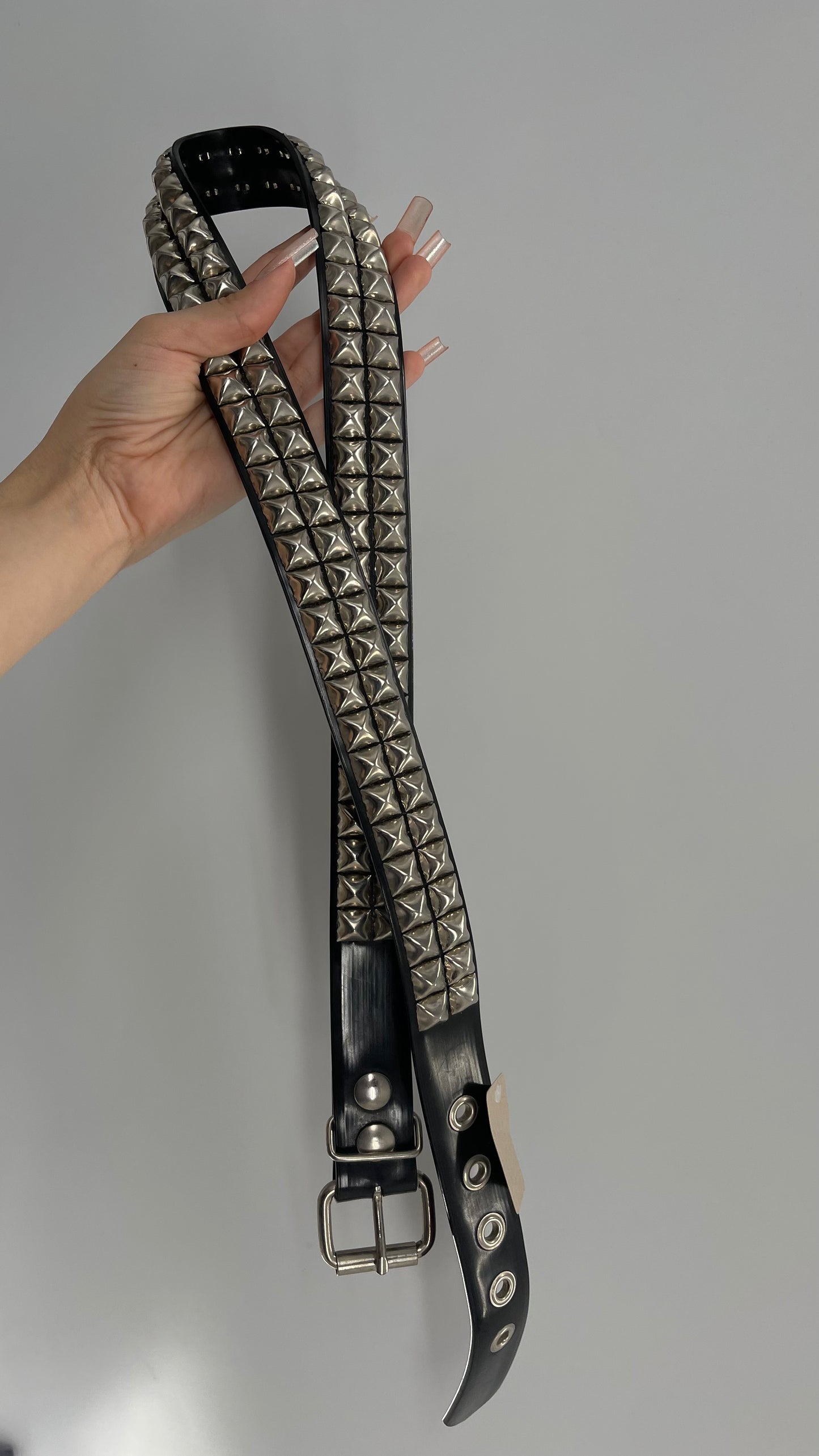 Vintage Studded Black Jelly Belt (S/M)