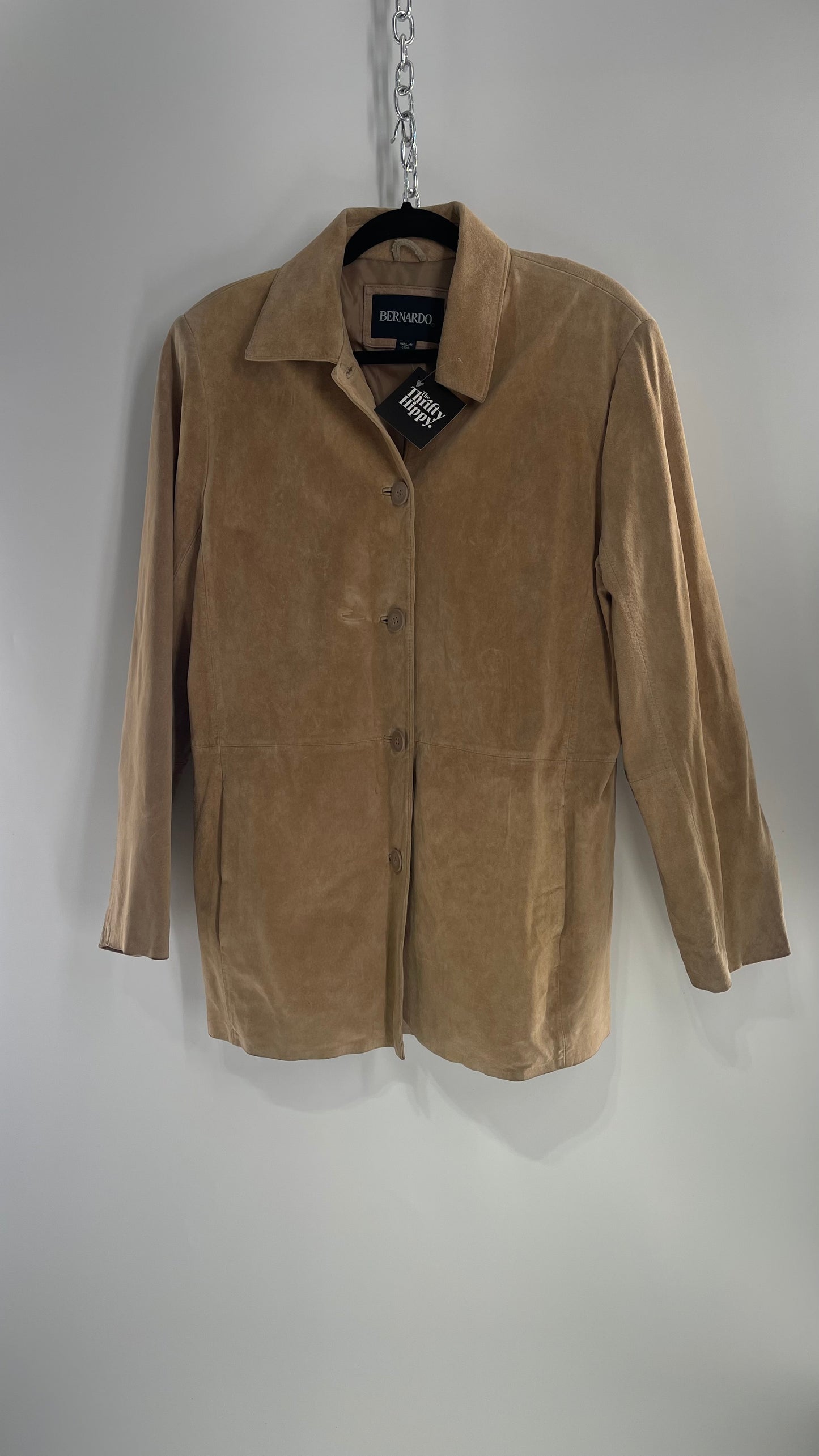 Vintage BERNARDO Tan Suede Leather Jacket (XL)