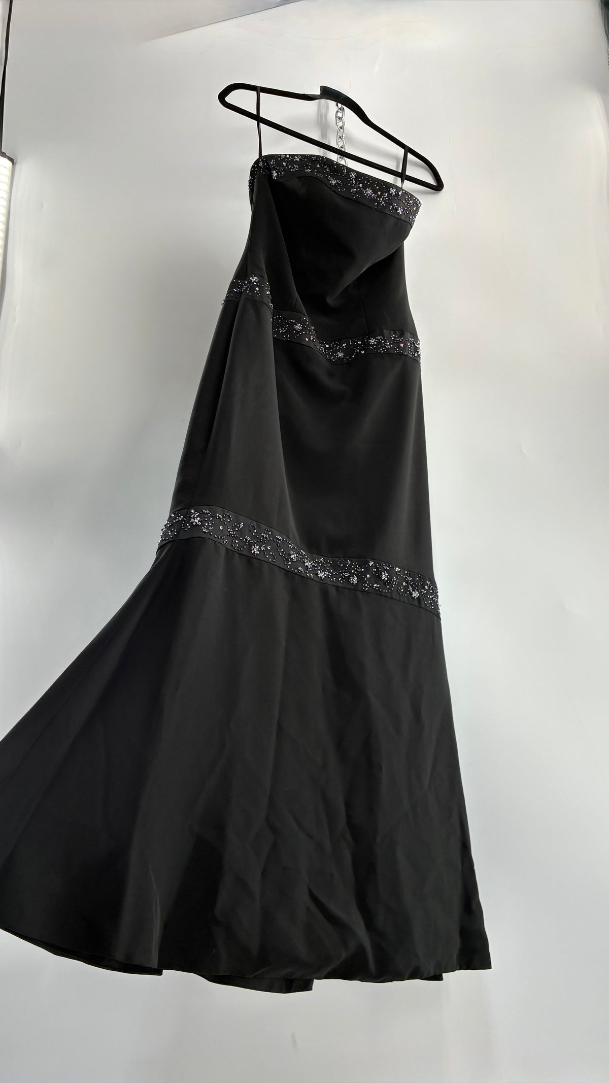 Vintage HAUTE COUTURE OBSESSIONS Black Beaded Maxi Dress (8)
