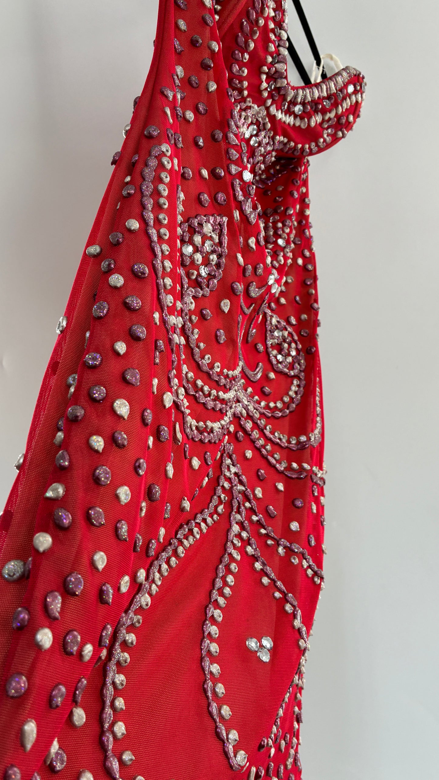 Vintage HOLT Hand Painted in MIAMI Mesh Mini Dress with Wired Corset Bust (XS)