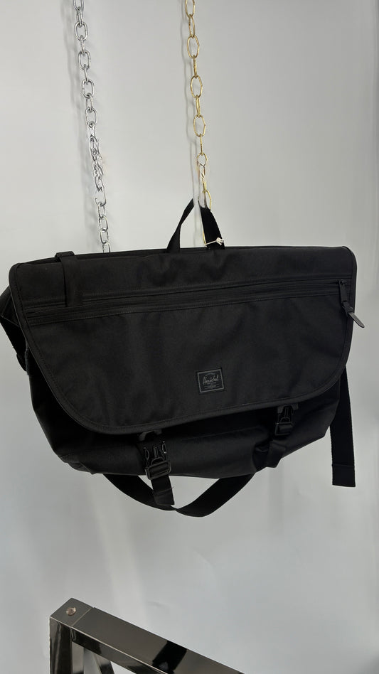 Vintage HERSCHEL Cove Black Laptop Briefcase Bag with Tags