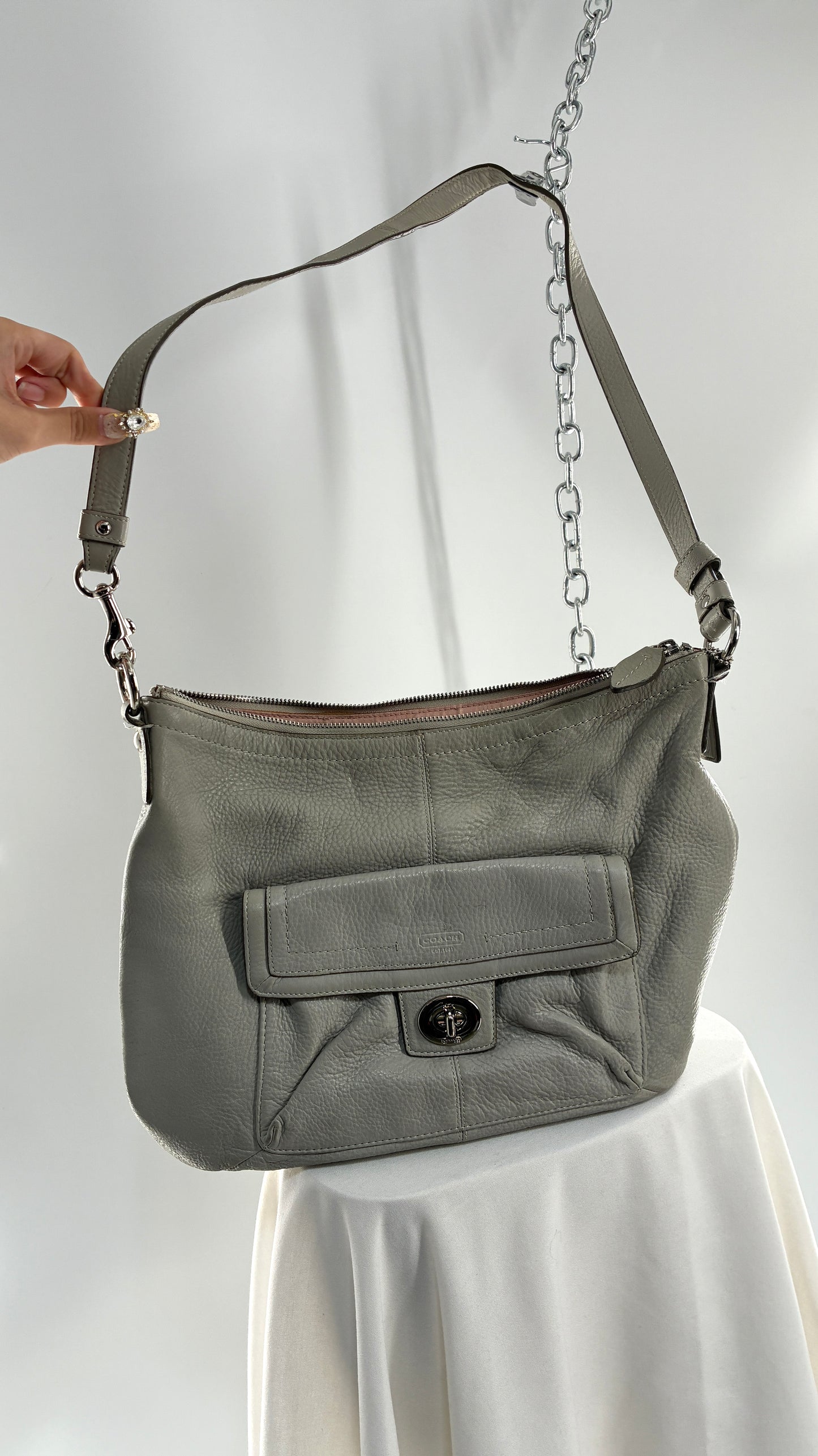 Vintage COACH Penelope Grey Leather Crossbody