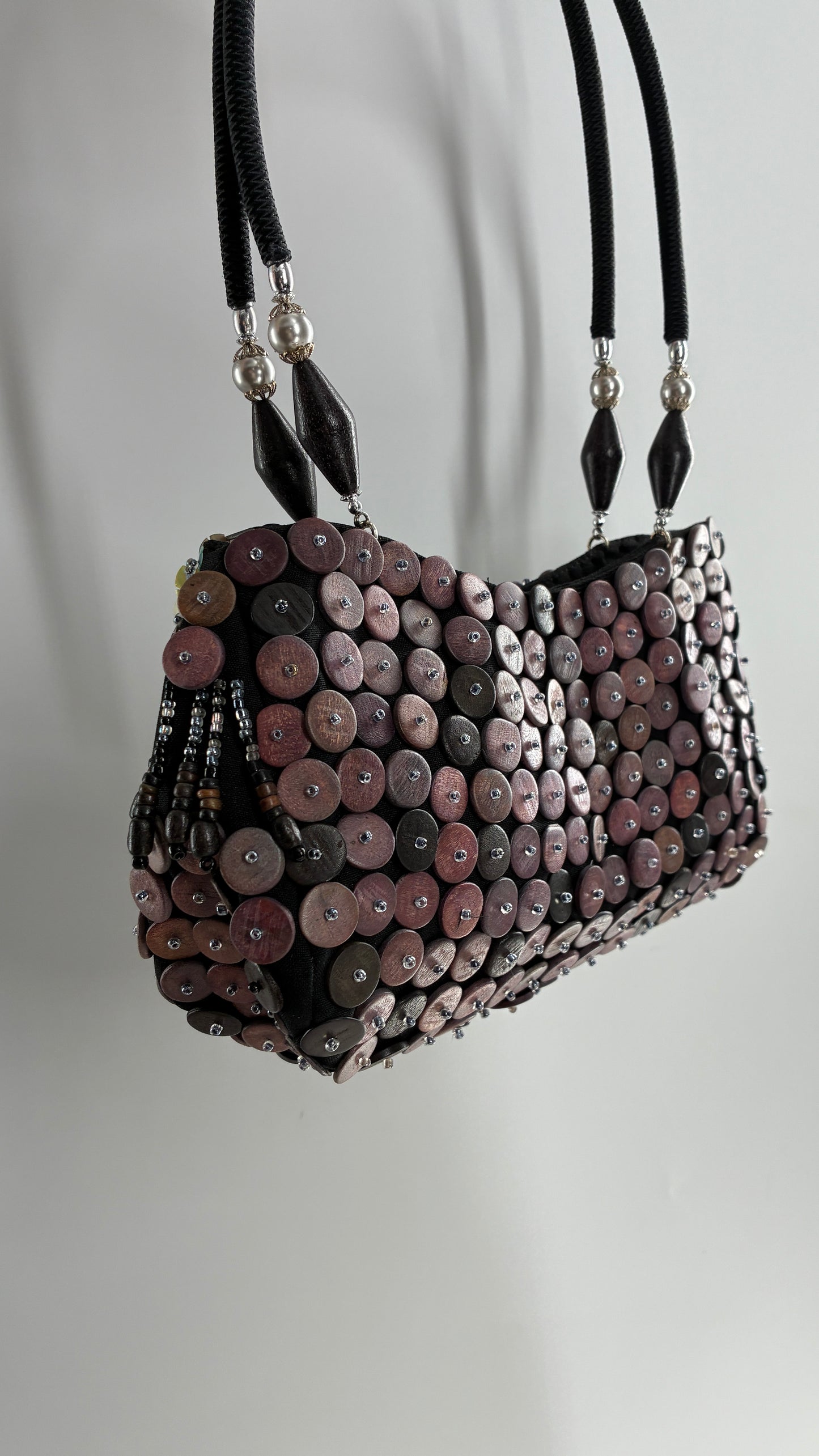 Vintage Embellished Purse with Sequins, Beading, Shells, and Florals