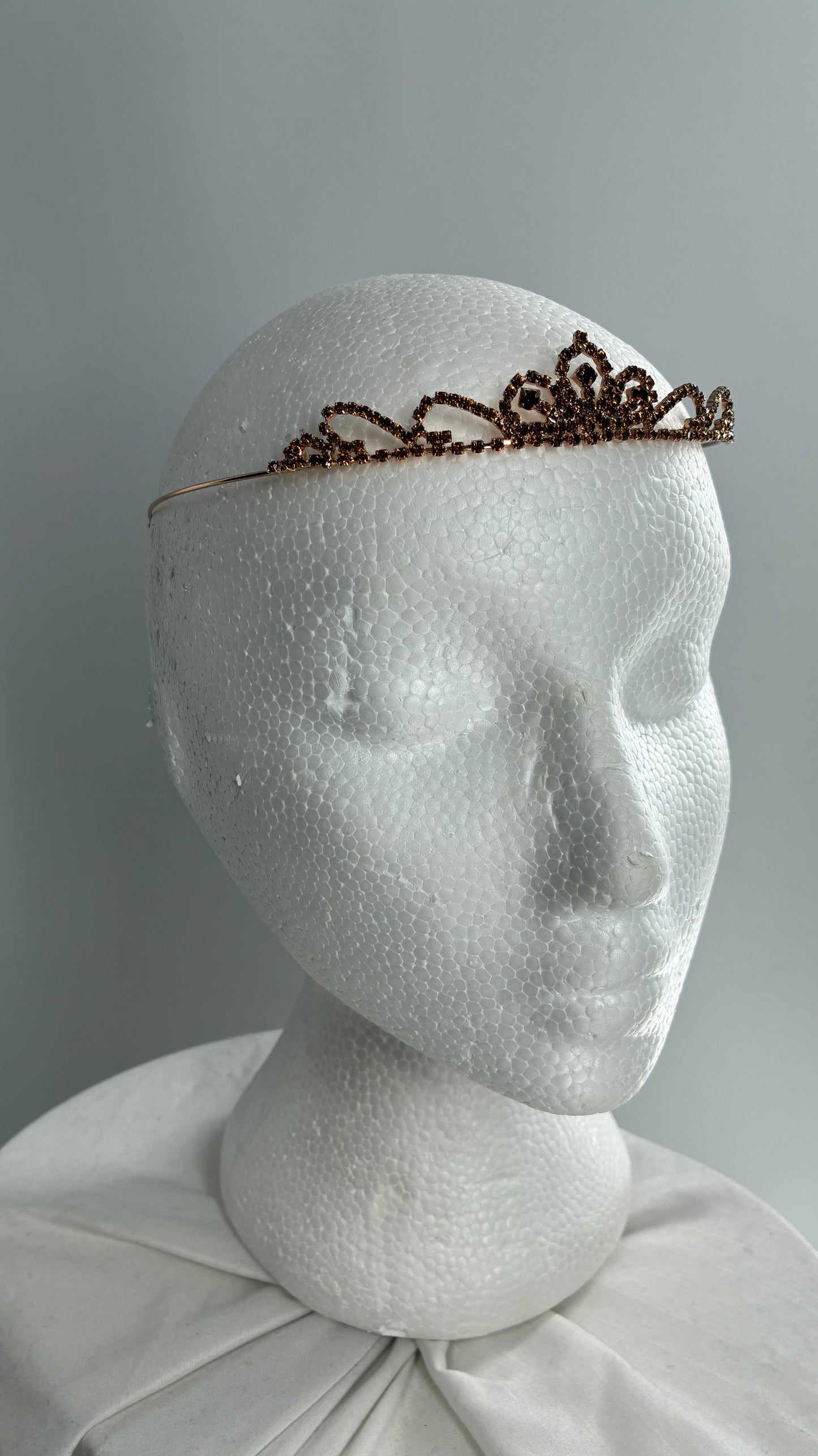 Free People Gold Burgundy Rhinestone Tiara Headband