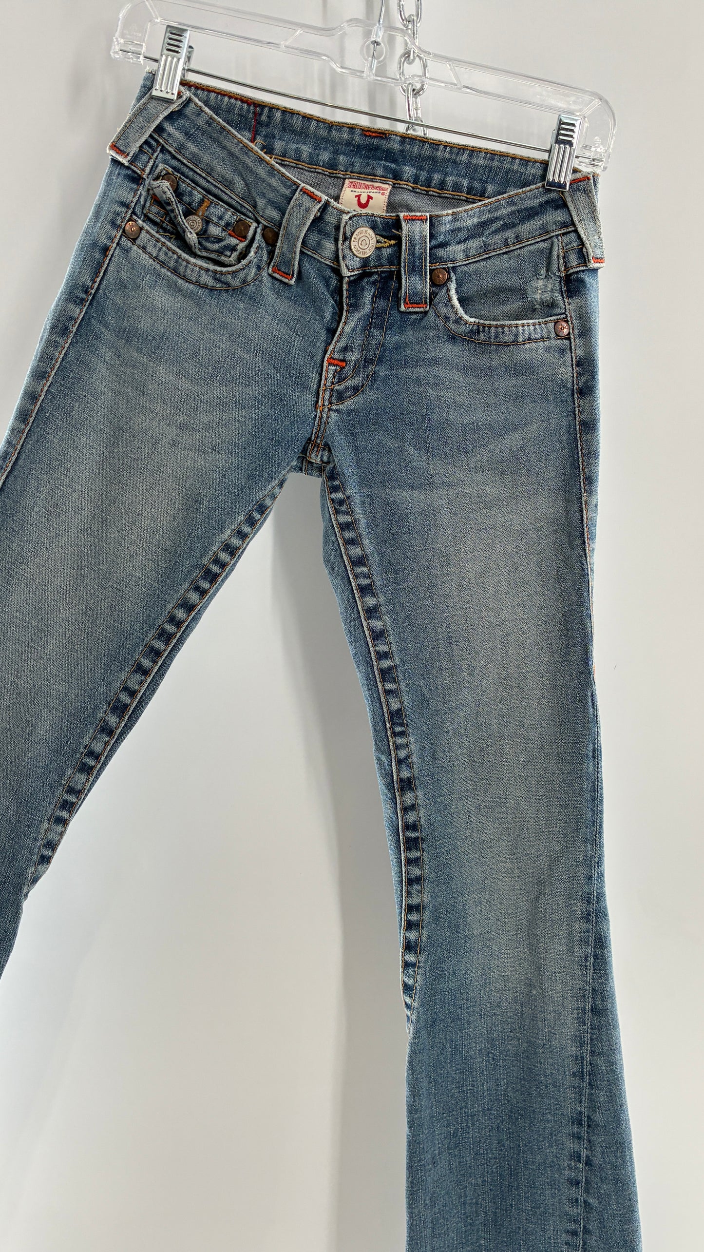 Vintage True Religion Light Wash, Low Rise Kick Flare Jeans (26)