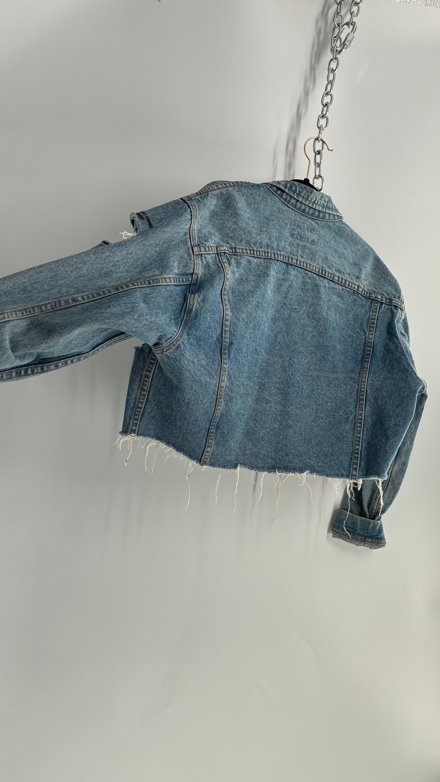 Vintage LEE Distressed Denim Cropped Jacket  (Medium)
