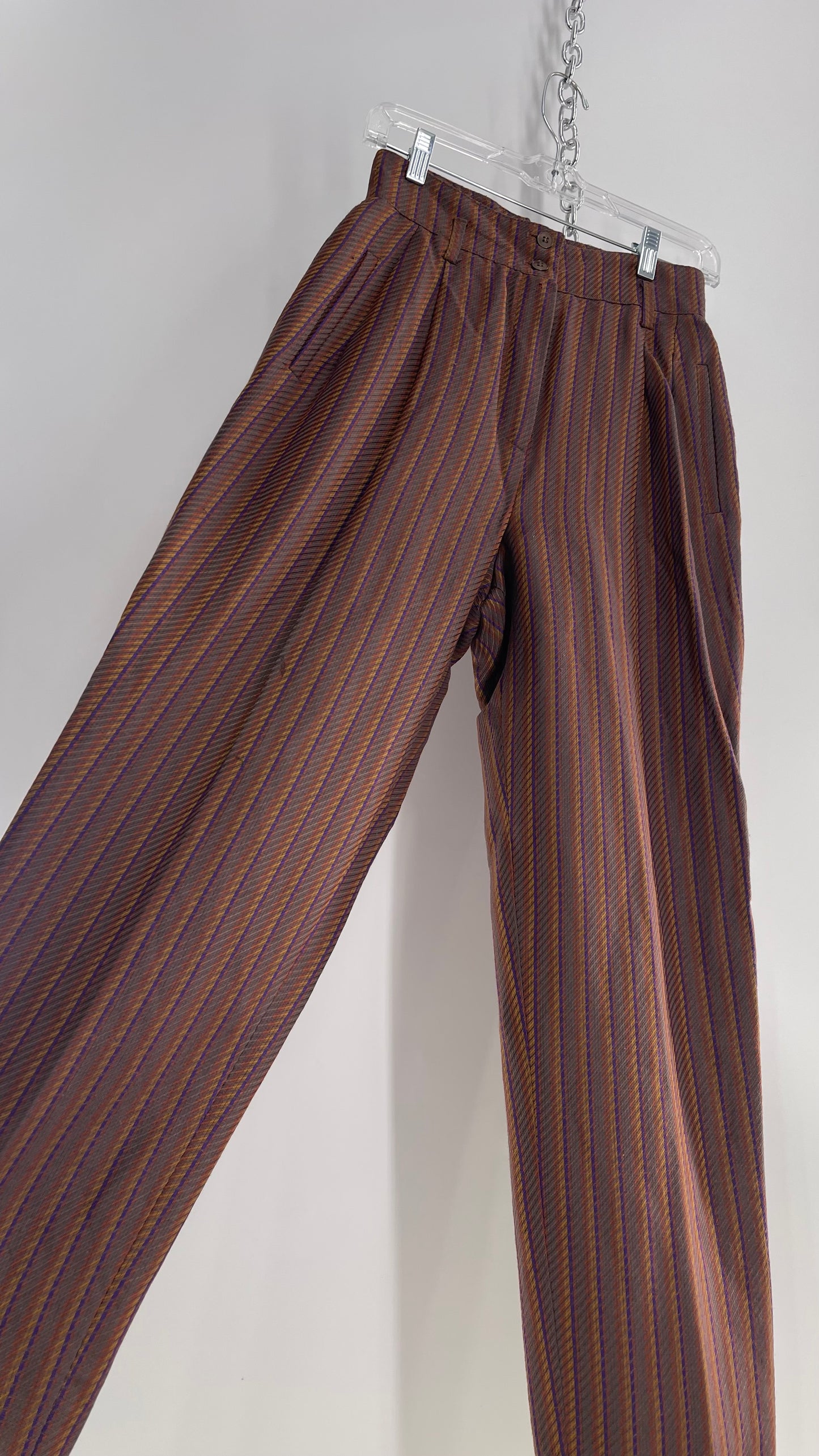 Vintage High Waisted Striped Trouser  (2)