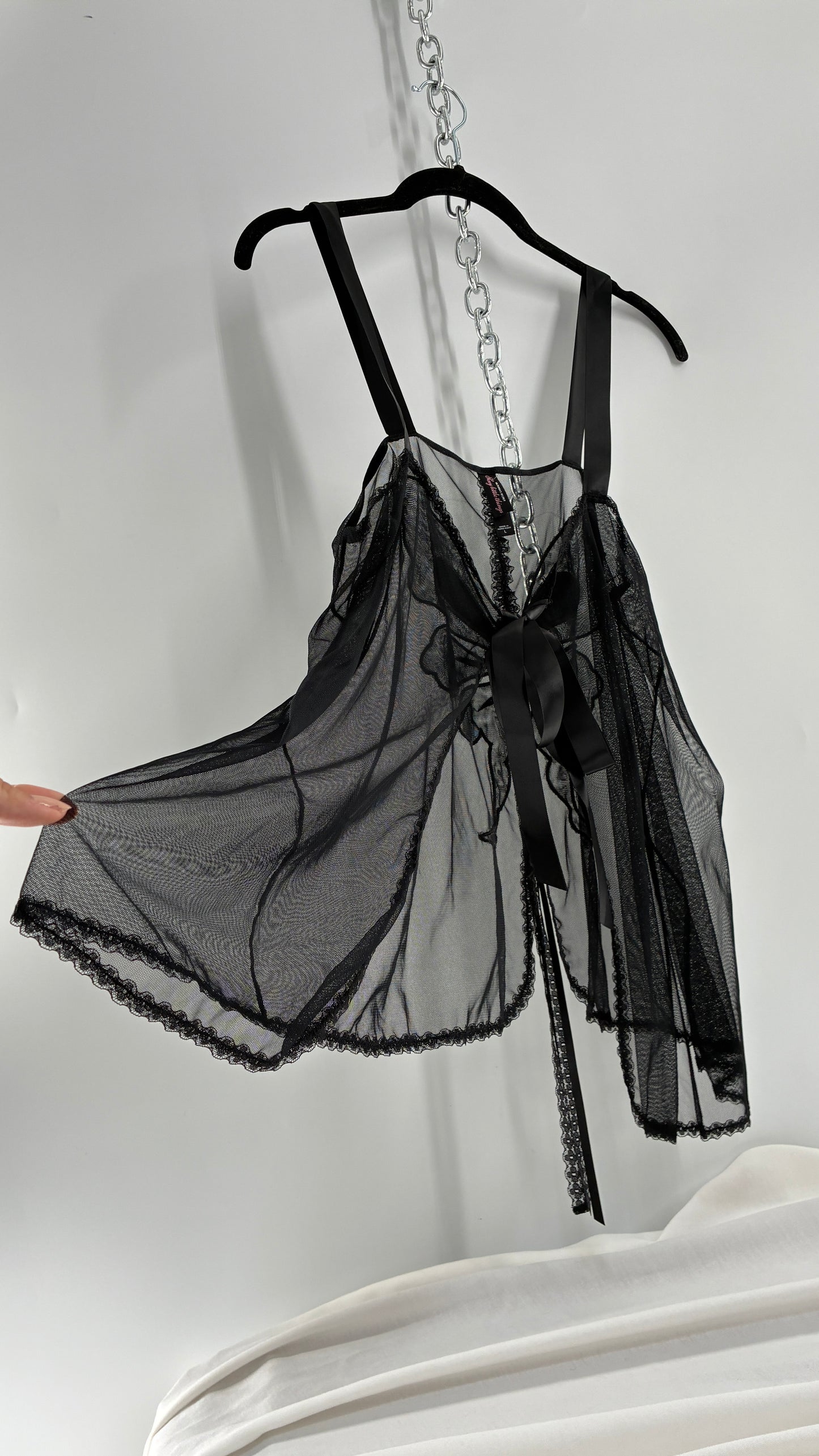 Victoria’s Secret Sexy Little Things Black Sheer Butterfly babydoll (Large)