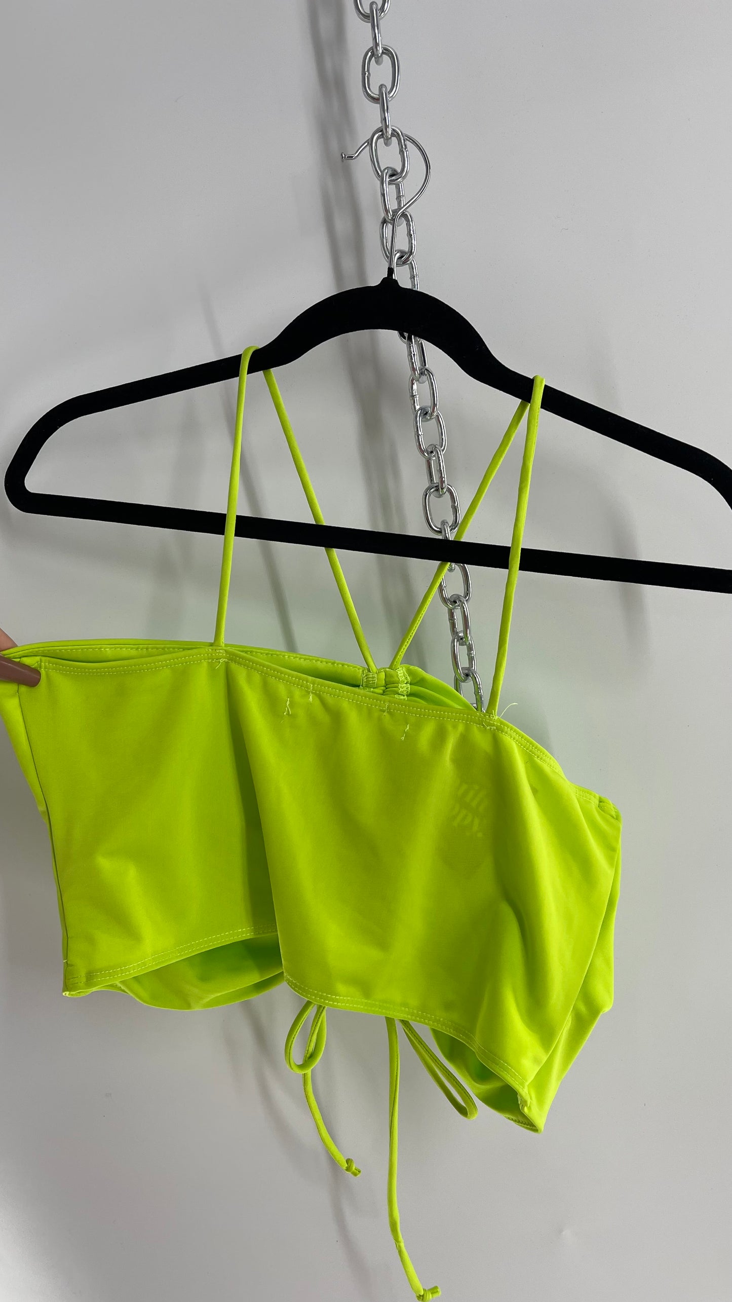 Urban Outfitters Lime Green Ruche Front Tank (Large)