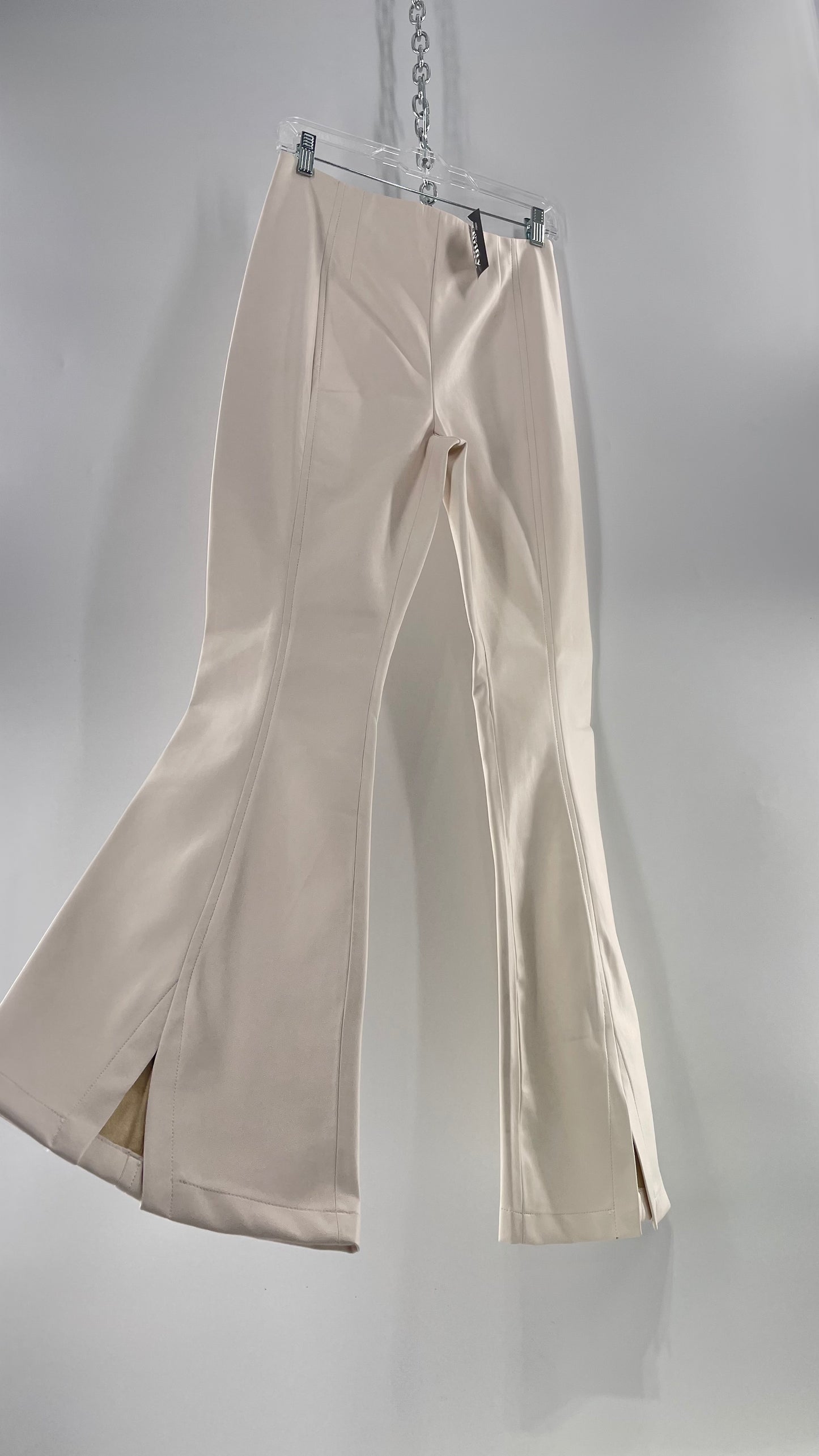 Free People White Cream Faux Flare Leather Pants (29)
