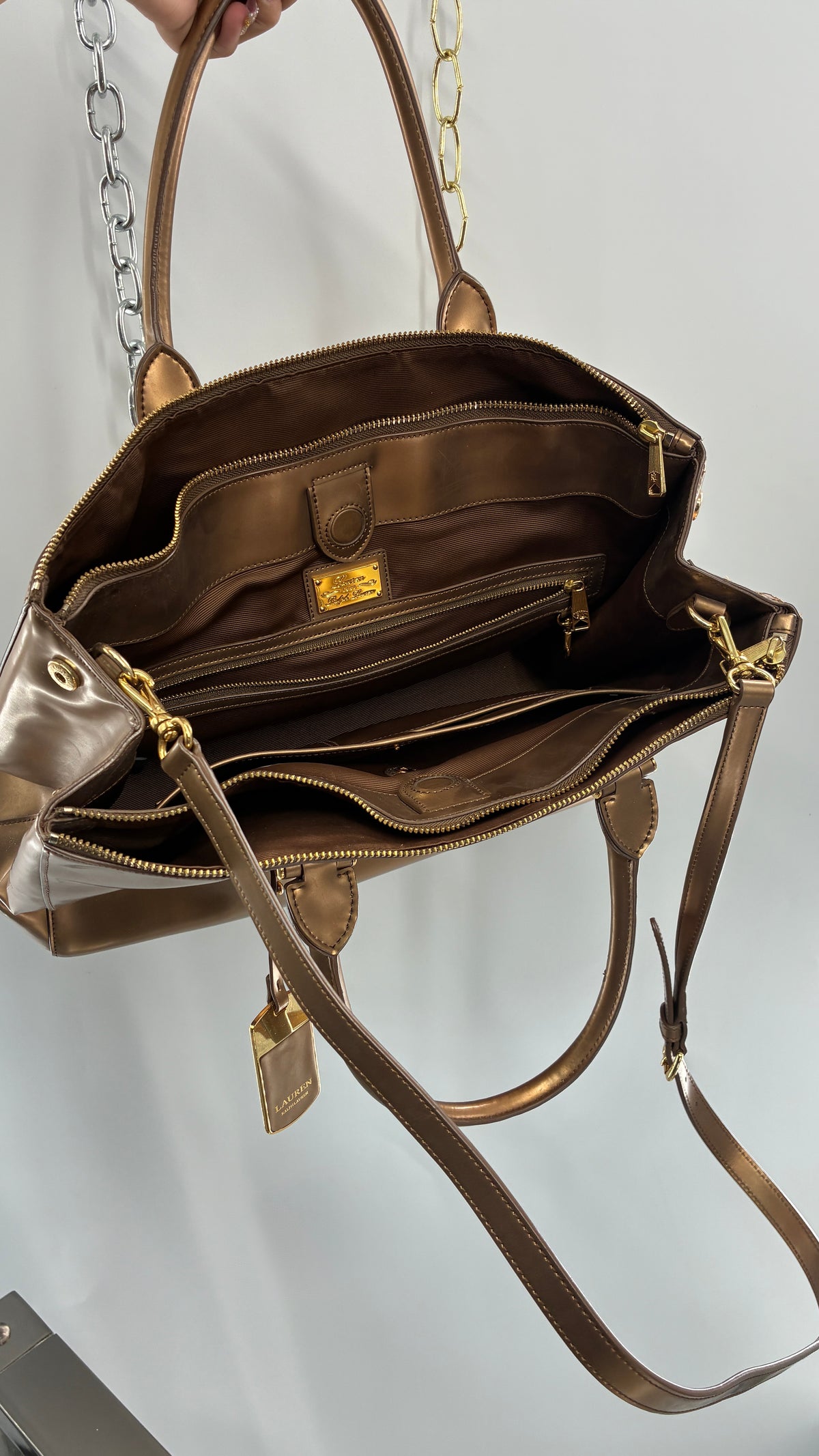 Vintage RALPH LAUREN Bronze Convertible Bag