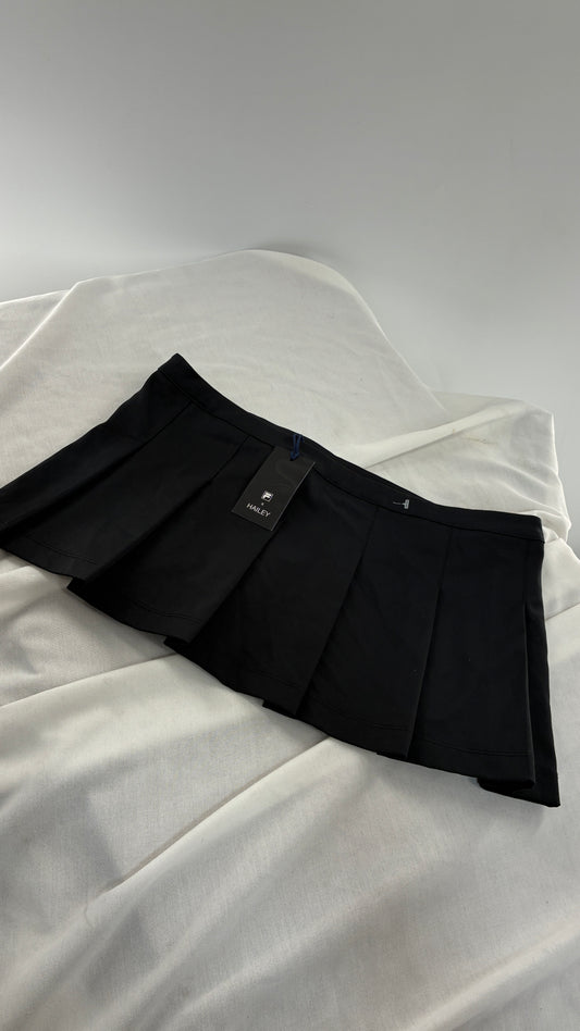 FILA X HAILEY Black Micro Mini Pleated Skirt with Tags (6)