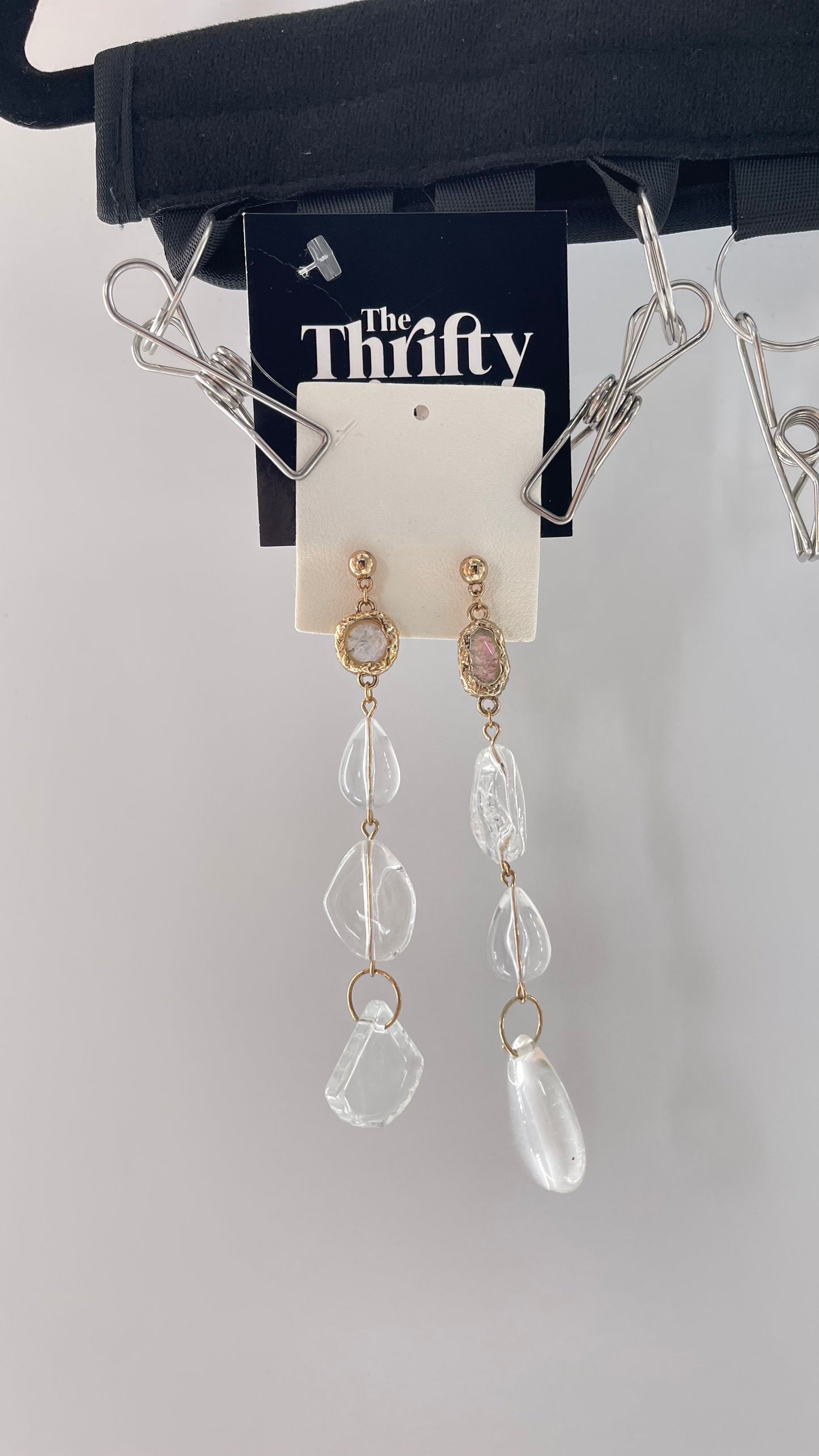 Free People Crystal Clear Opal Earring with Gold Accents