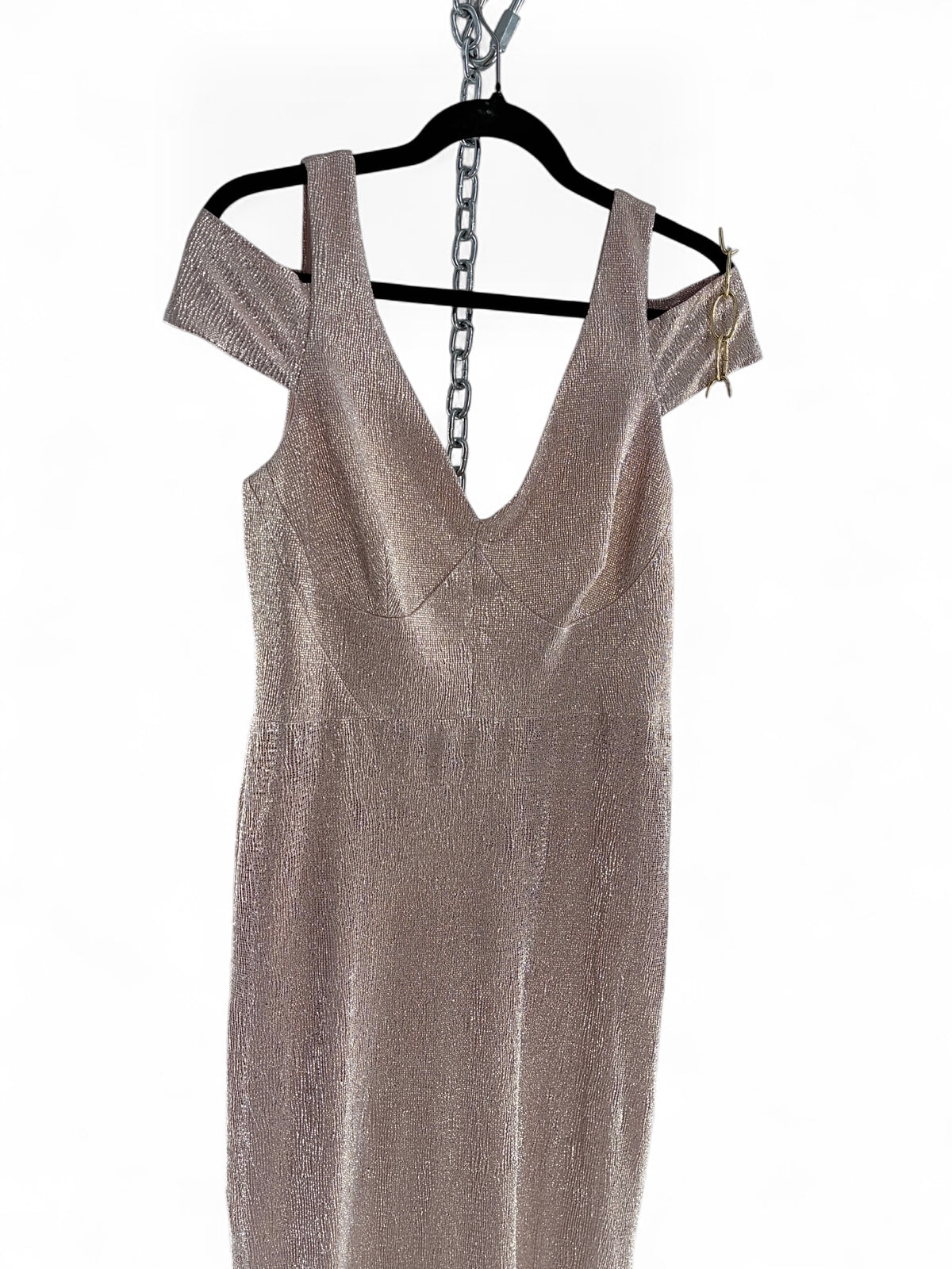 CALVIN KLEIN Nudish Pink Shimmer Sheen Mermaid Dress (10)