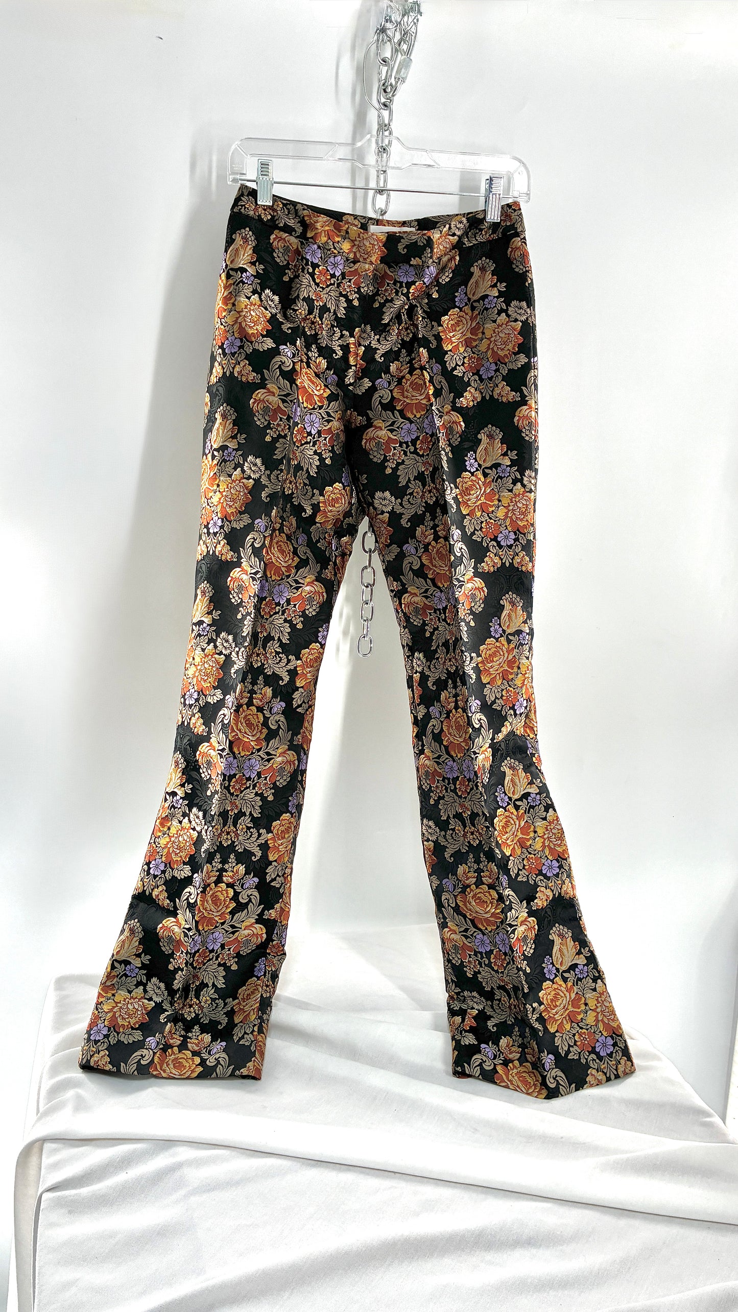 Vintage DOLCE & GABANNA Silk Black Brocade Trouser (42)