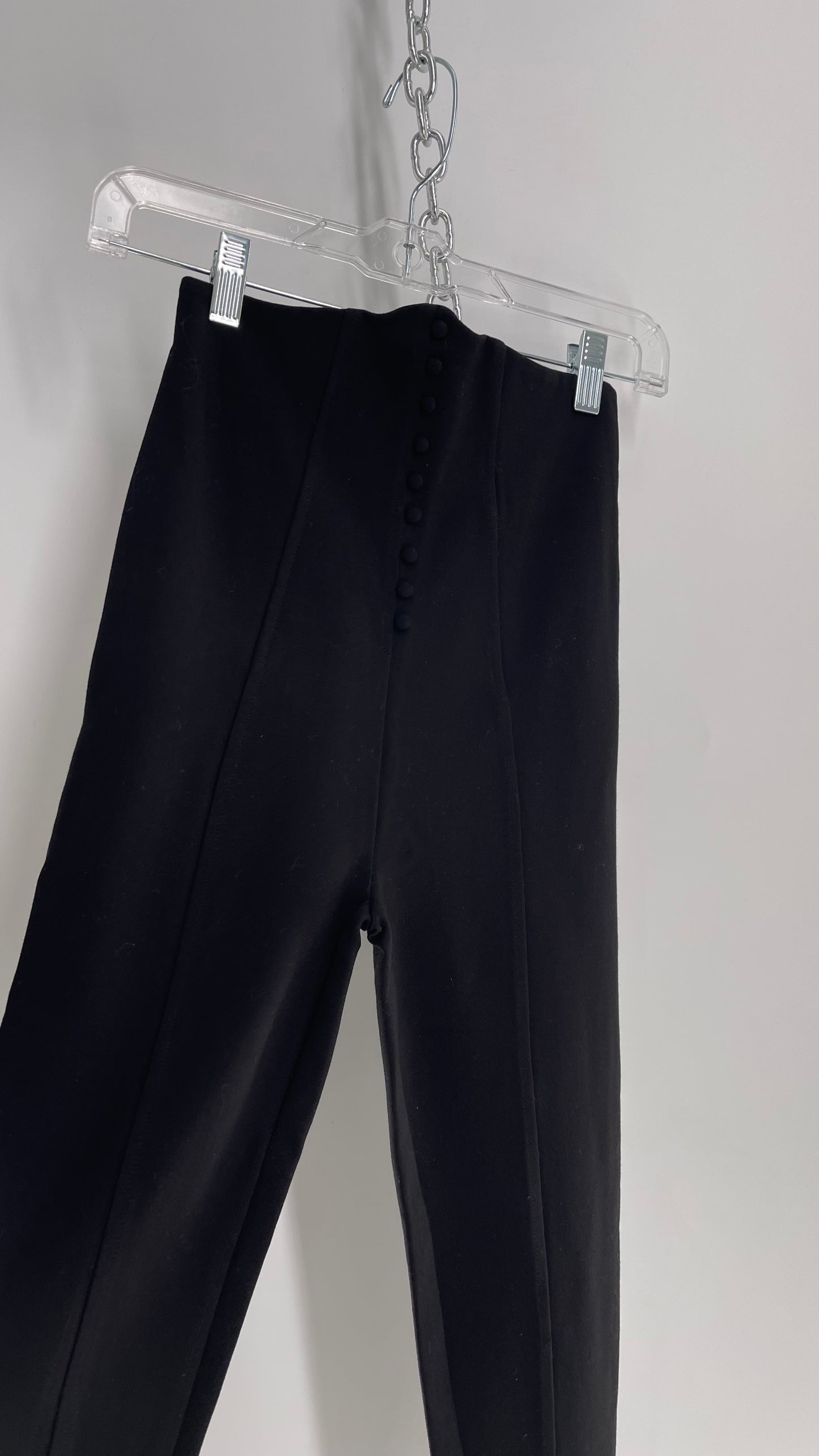 Urban Outfitters Silence + Noise Black High Waisted Pleated Pants with Built In Buttoned/Corset Detailing  (XS)