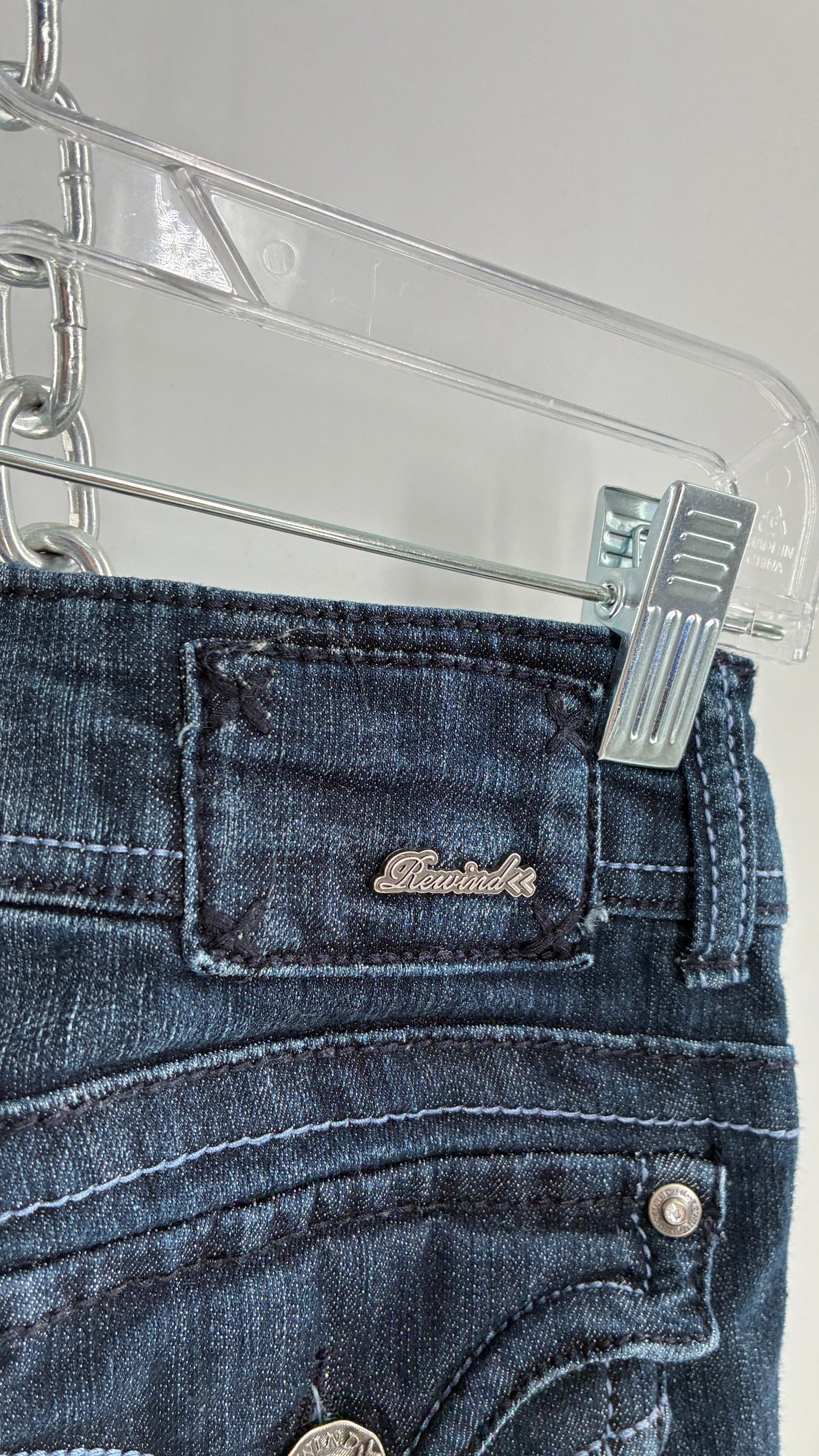 Vintage REWIND Denim Bermuda Shorts with Embroidered Bum Pockets (7)