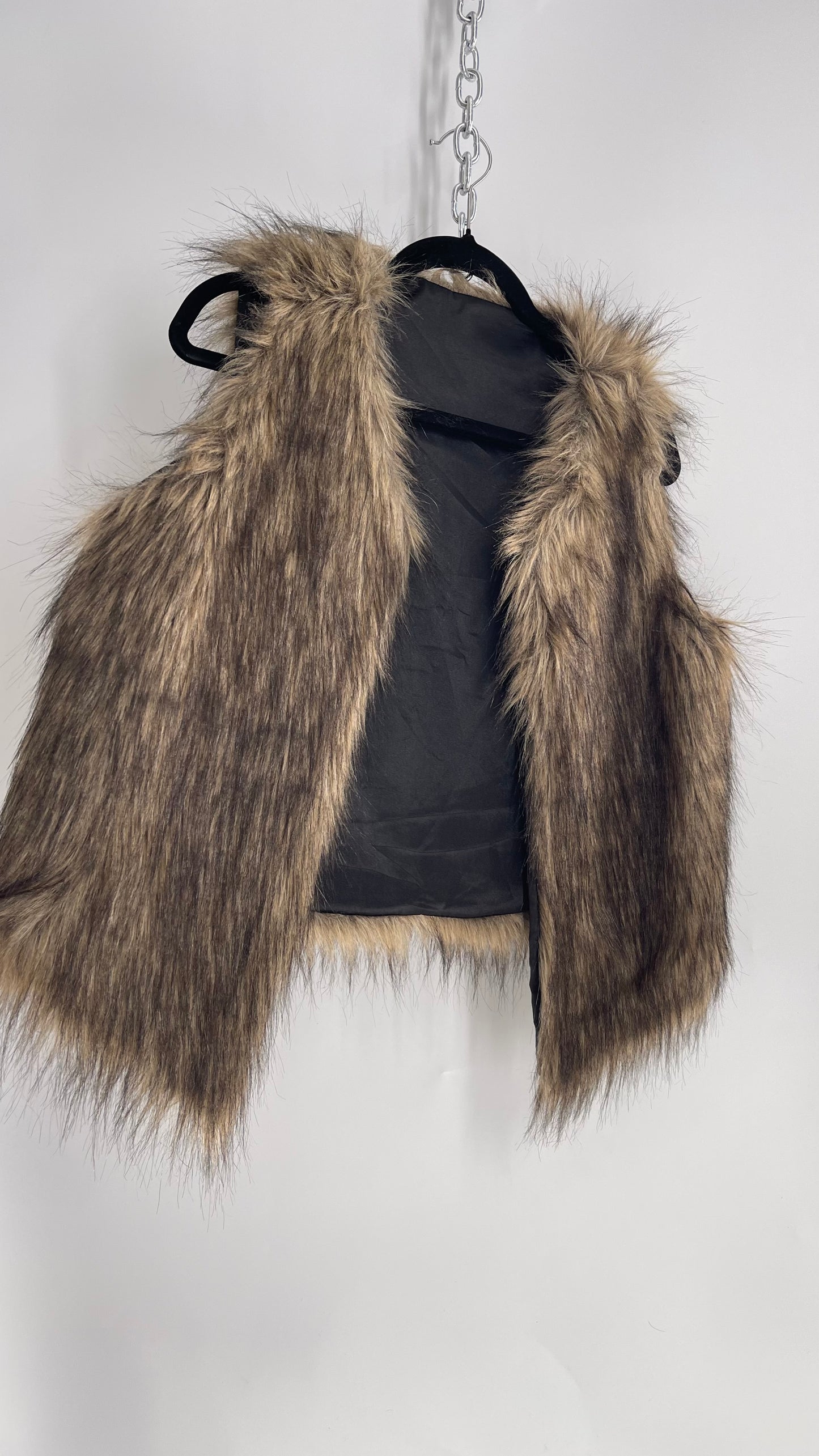 Vintage Faux Fur Sleeveless Vest (Large)