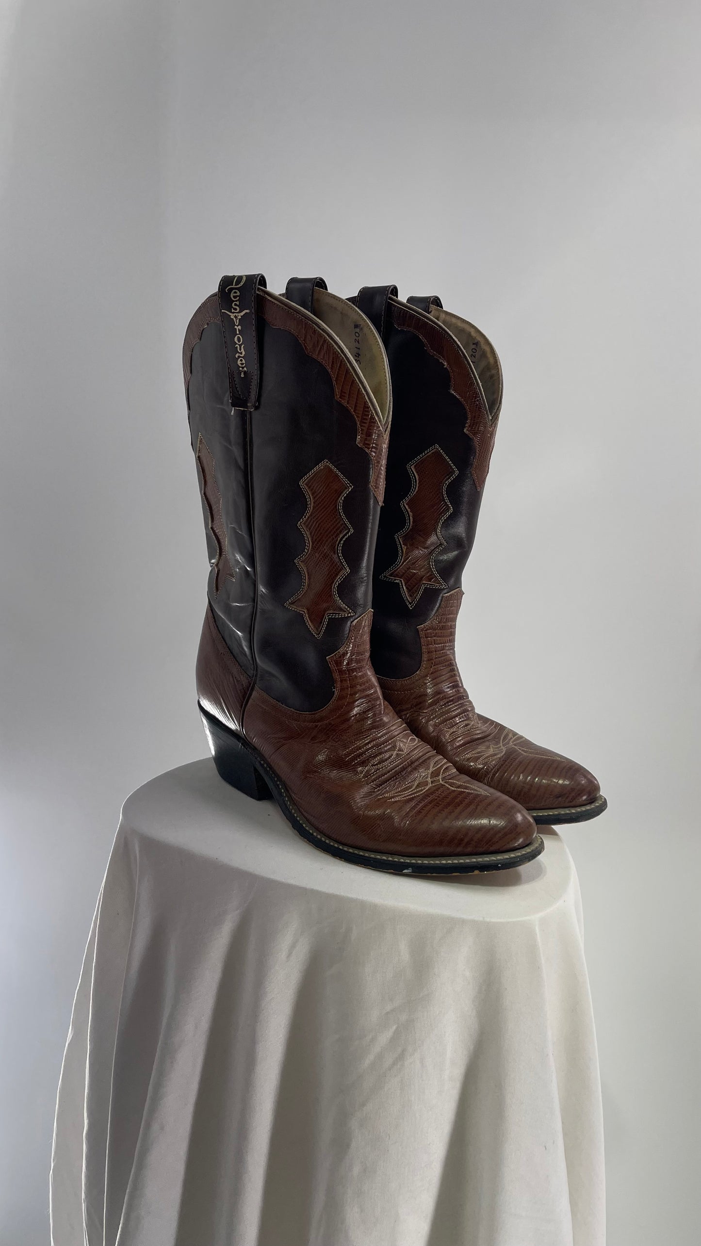 Vintage Brown Genuine Leather Cowboy Boots (8.5/9)