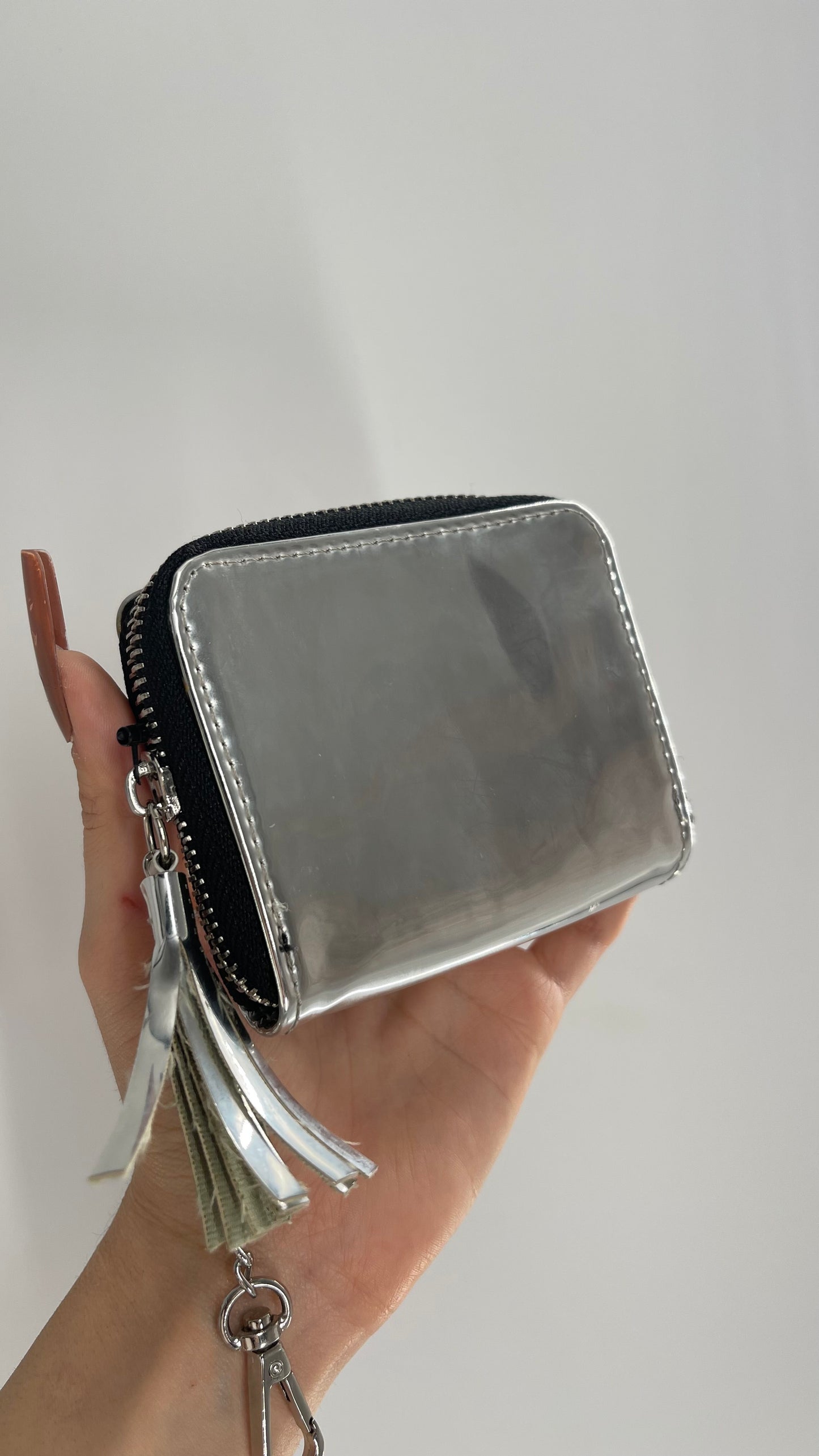 Urban Outfitters Silver Metallic Mini Wallet