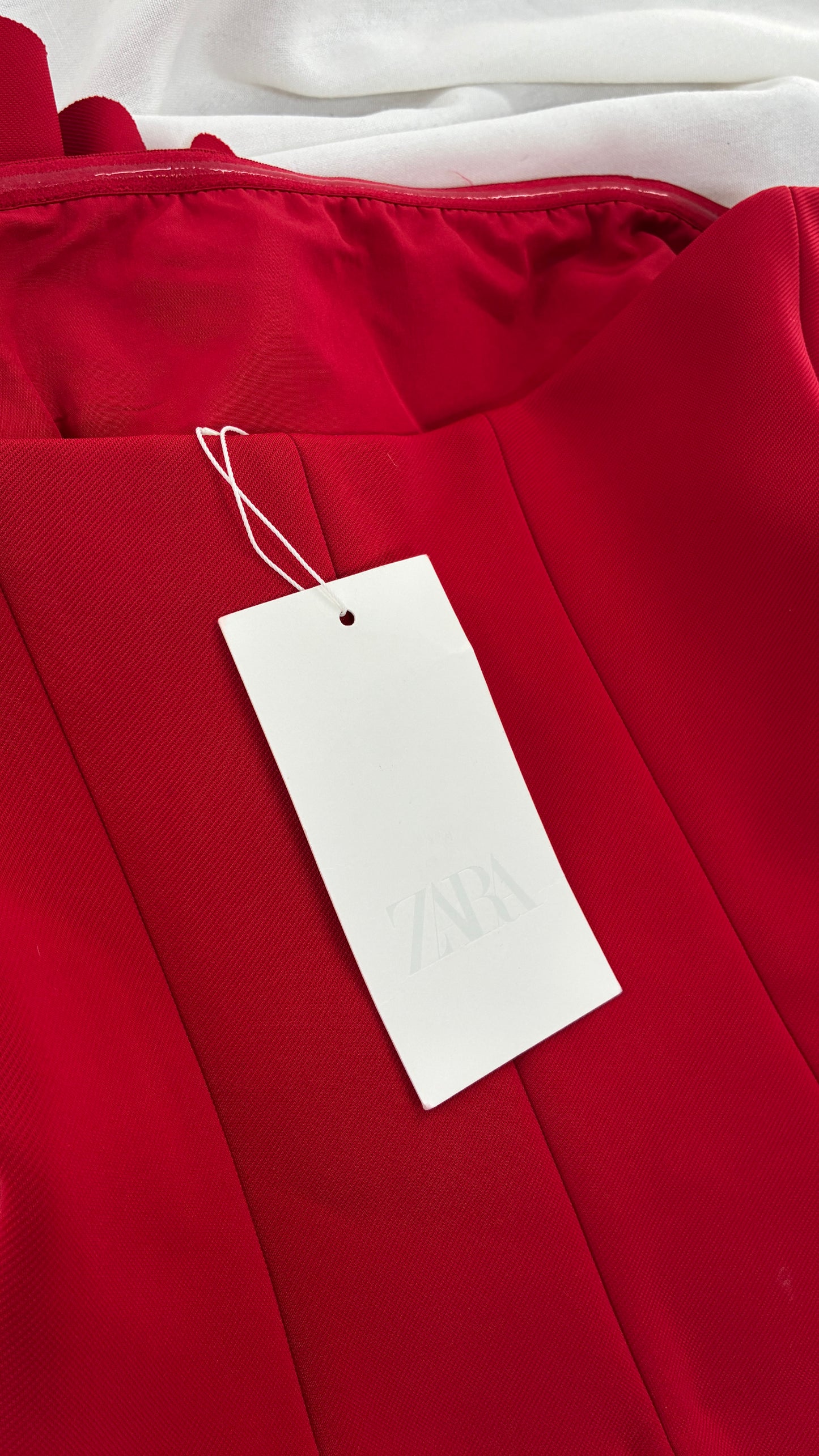 ZARA Red Corset with Oversized Rosette Detail and tags attached  (Small)