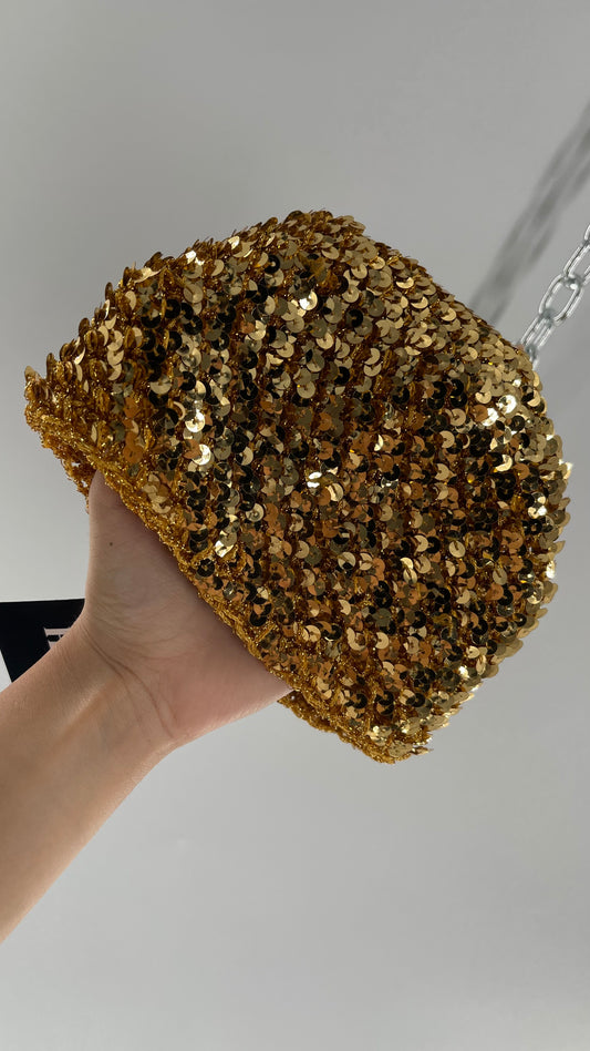 Vintage Gold Sequin Beanie