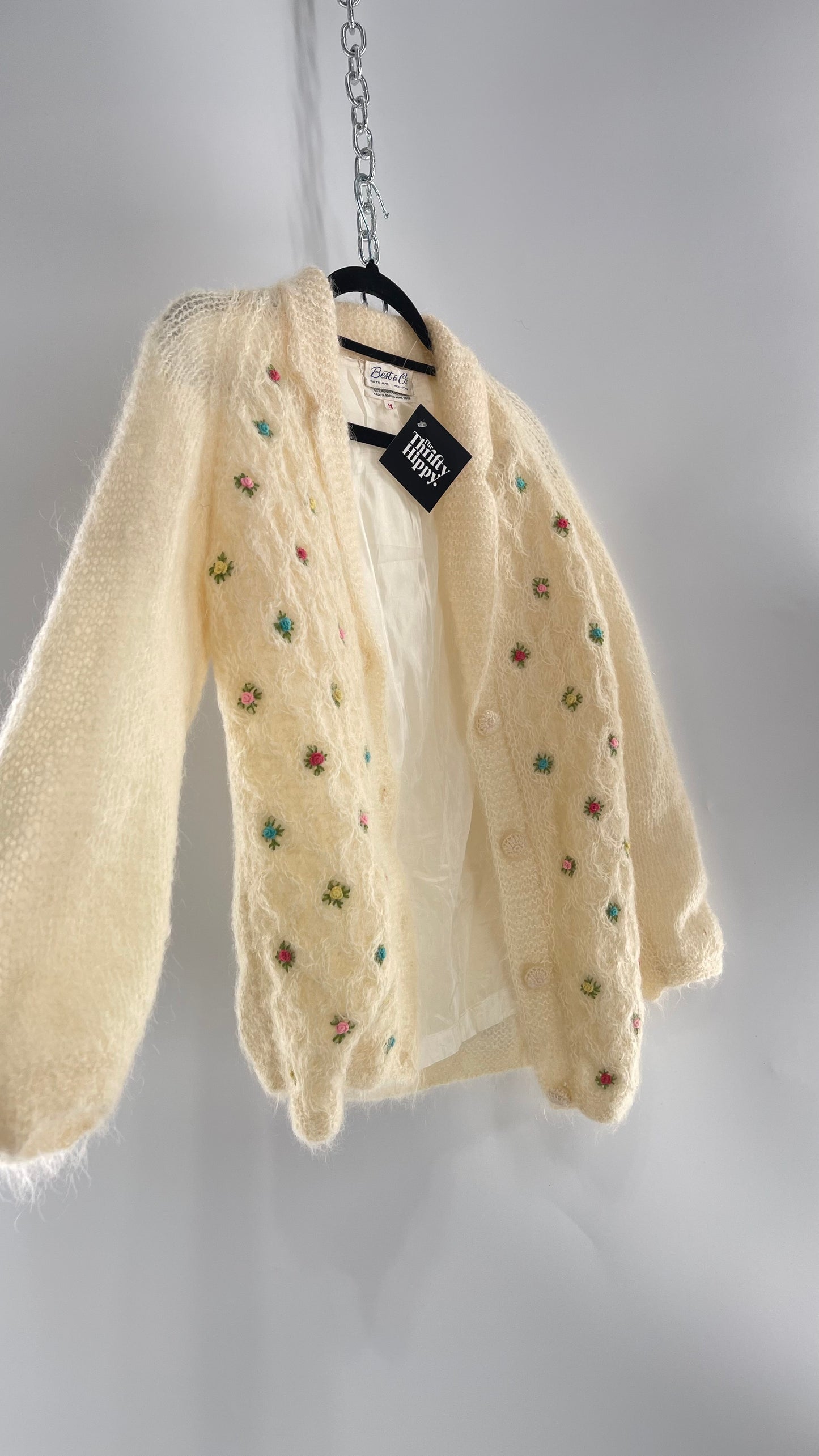 Vintage Best & Co Lil Rose, Cream Granny Cardigan (Medium)