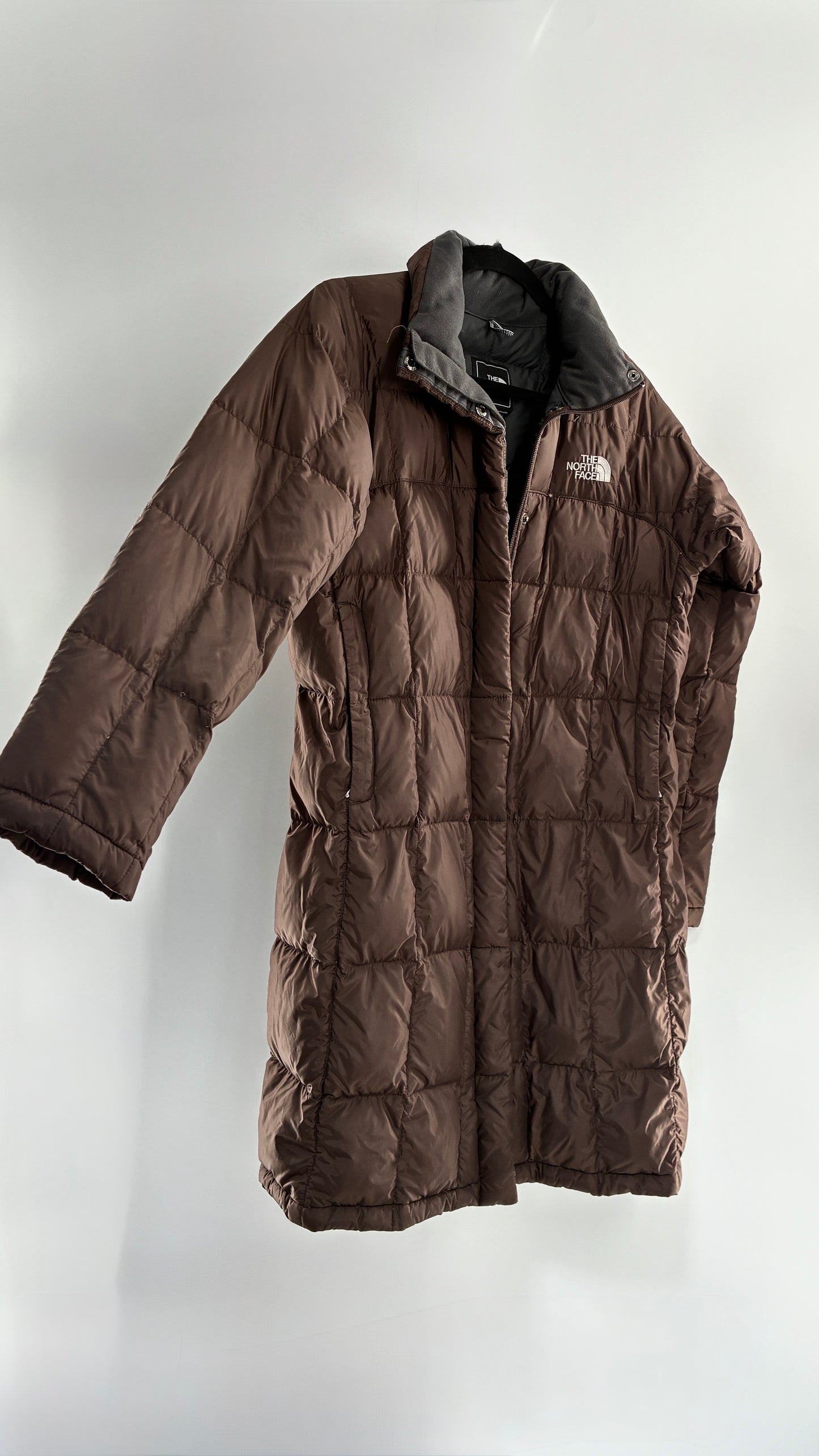 Vintage 1990s NORTH FACE Brown Bubble Puffer Coat (Small)