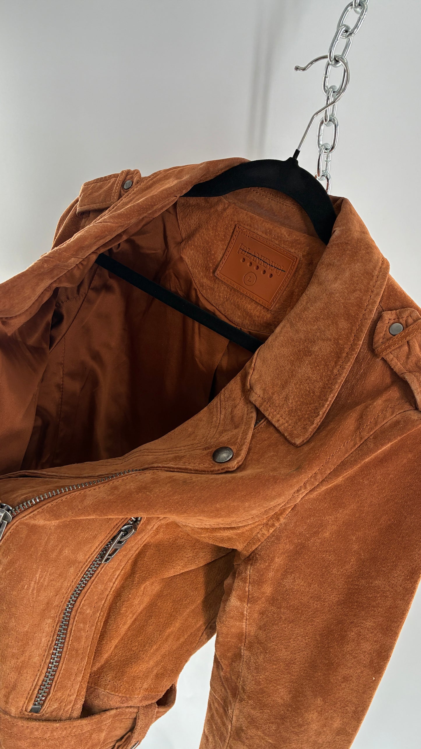 Vintage BLANK NYC Suede Leather Motorcycle Jacket (Large)