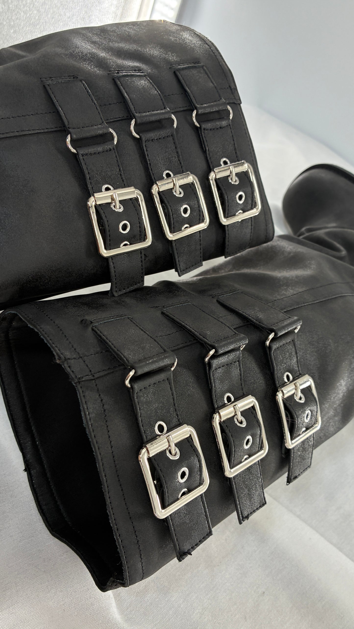 Square Toe Stacked Moto Boot (7.5)