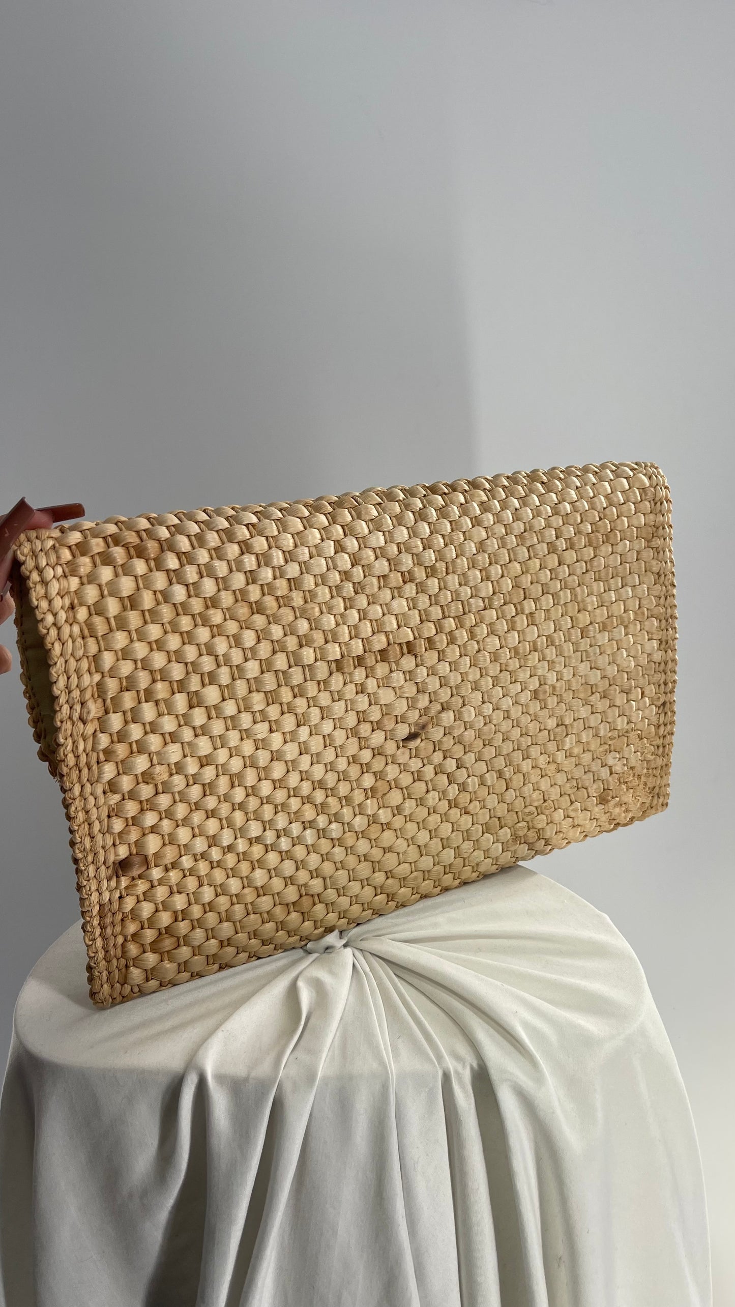 Vintage Mister Ernest Woven Straw Oversized XL Clutch