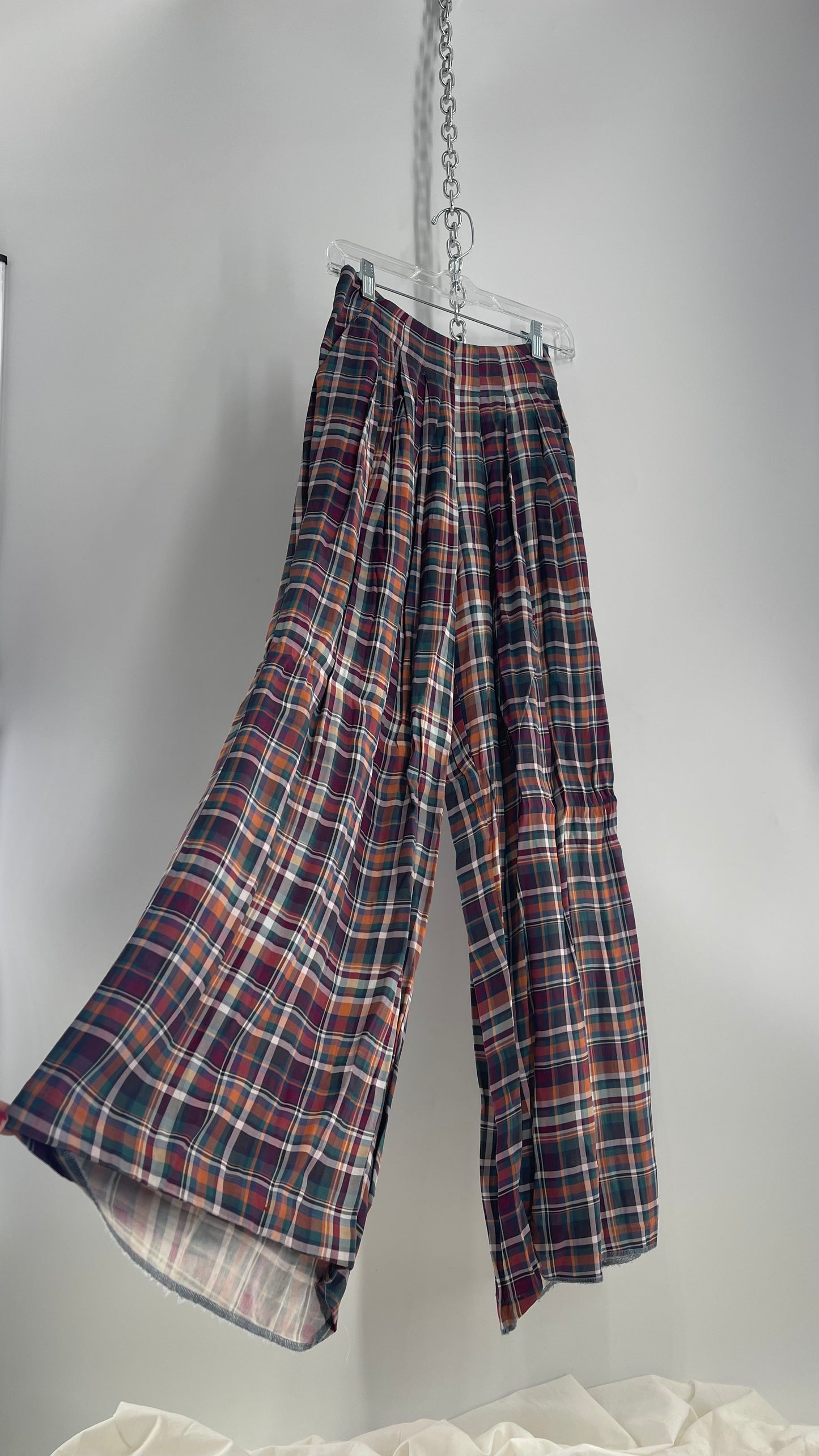 KACHEL X Anthropologie Plaid Wide Leg Pants (2)