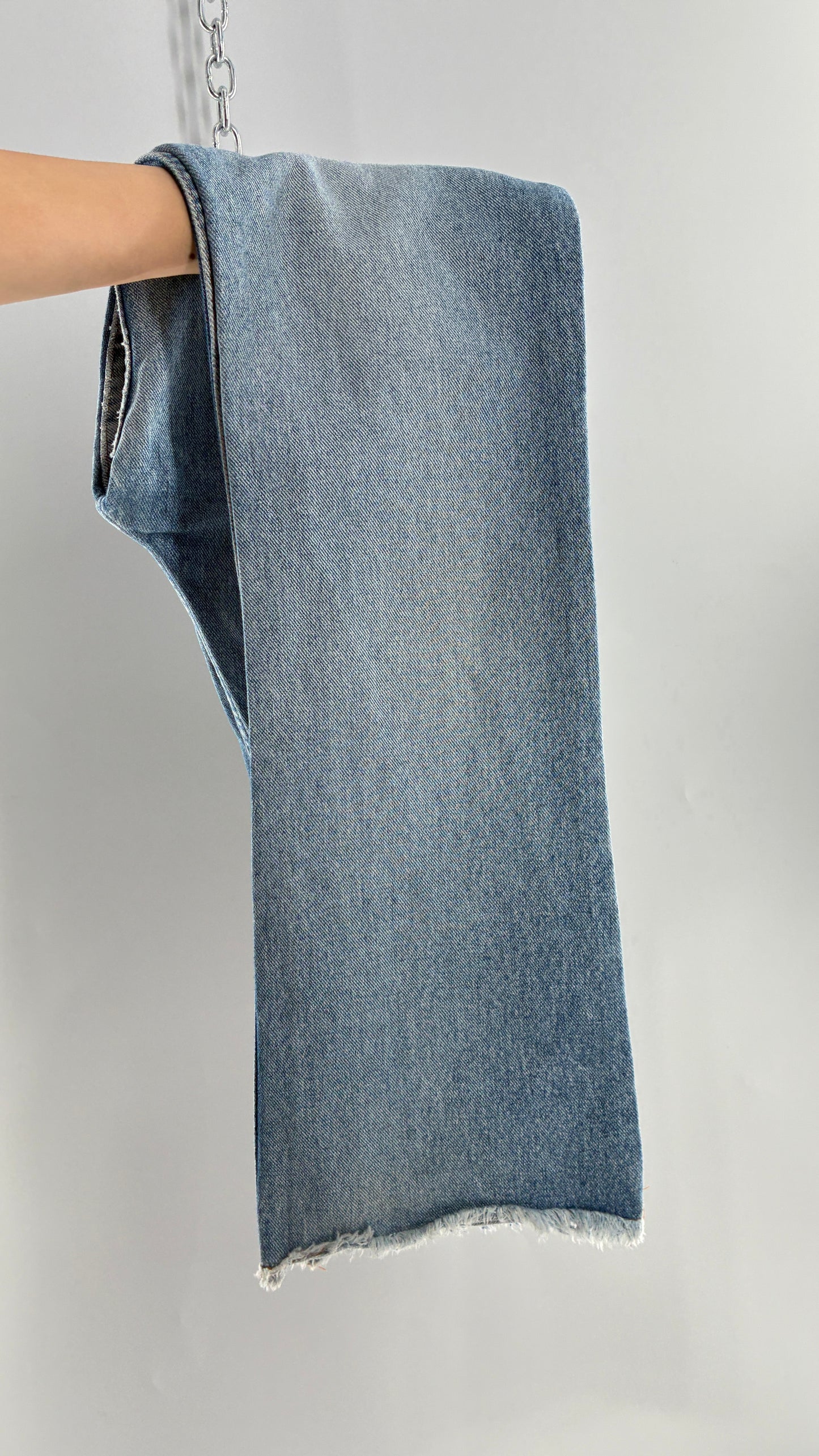 Vintage MUDD Light Wash Kick Flare Jeans with Oversized Jacron (7)