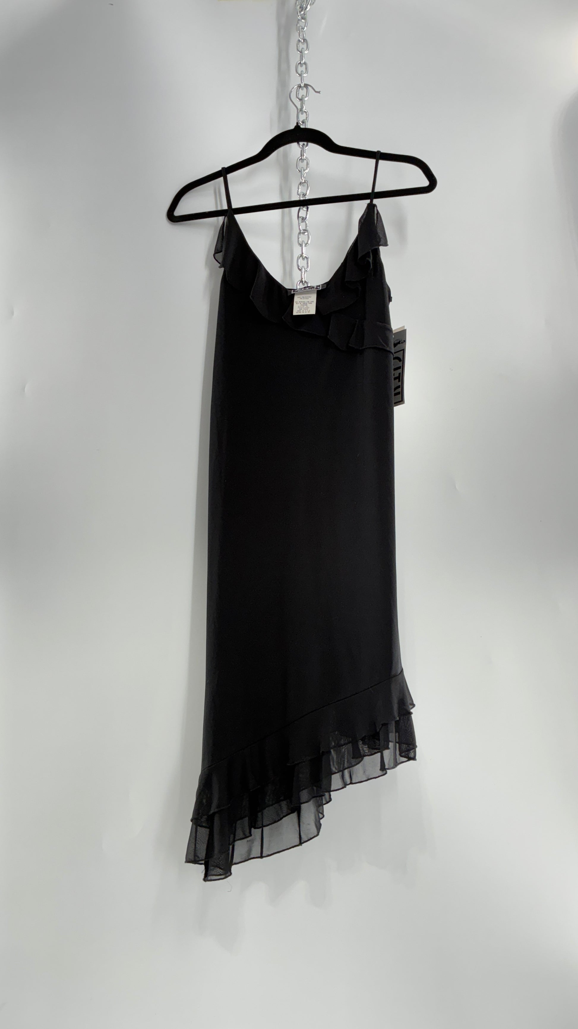 Deadstock Vintage City Triangles Black Asymmetric Dress (Medium) Deadstock Vintage City Triangles Black Asymmetric Dress (Medium)