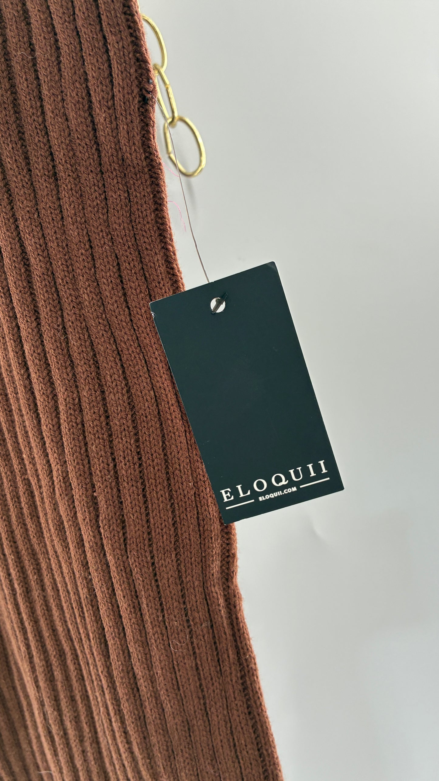 ELOQUII Brown Knit Turtle Neck Bubble Sleeve Shrug with Tags (22/24)