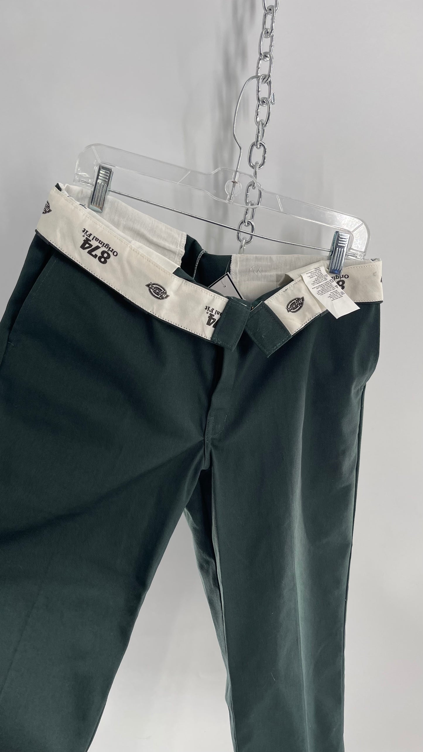 Dark Green Dickies Original Fit 874 Work Pants (34x37)