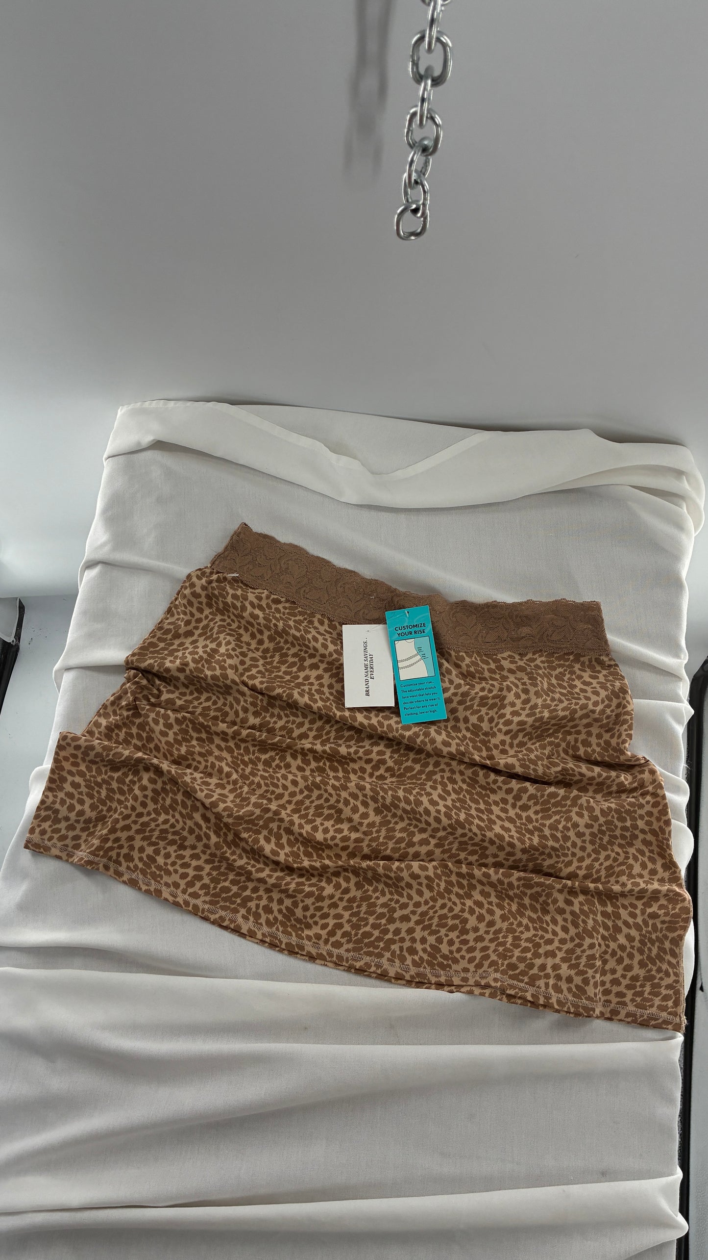 Deadstock Vintage VANITY FAIR Leopard Micro Mini Skirt with Side Slit (Large)