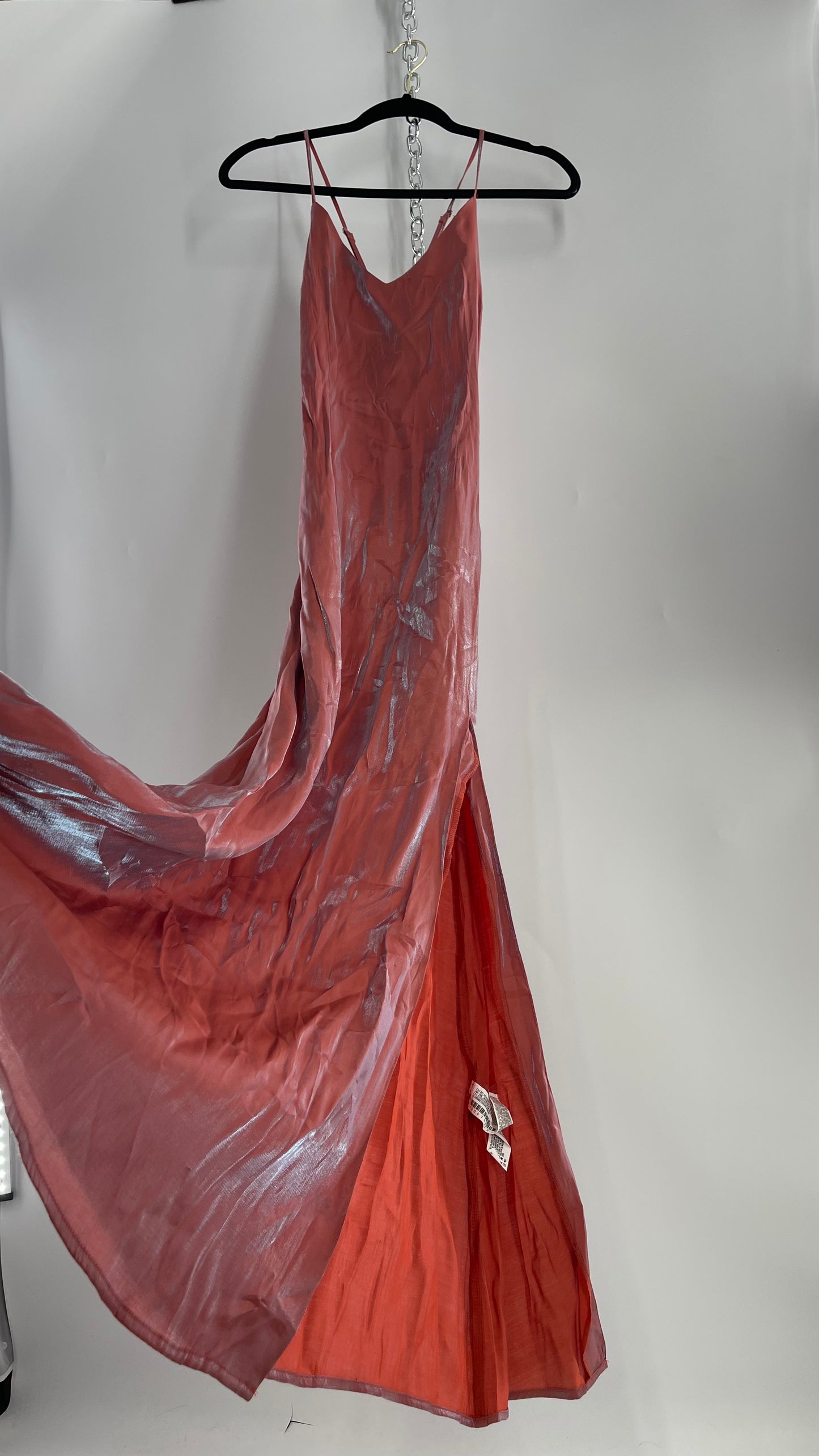 Vintage 1990s Forever 21 Color Changing Coral Maxi Dress (S)