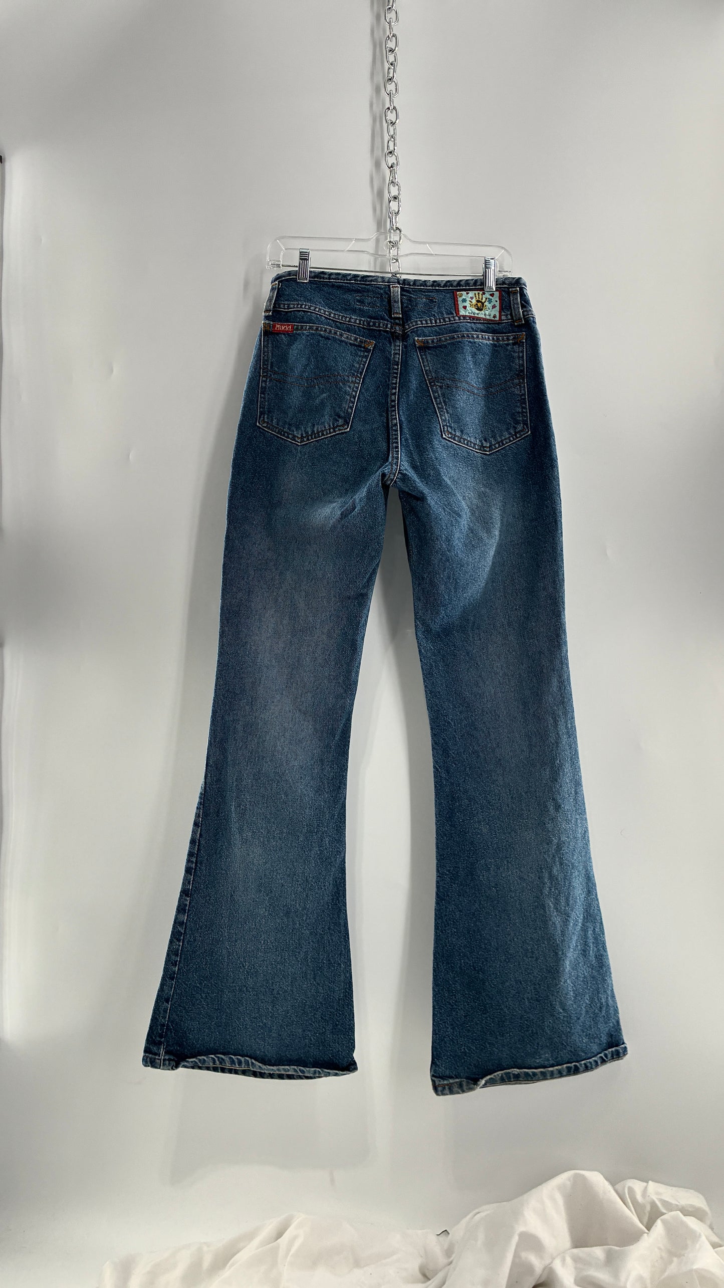 Vintage 1980s MUDD Flared Button Front Jeans with Colorful Jacron (9)