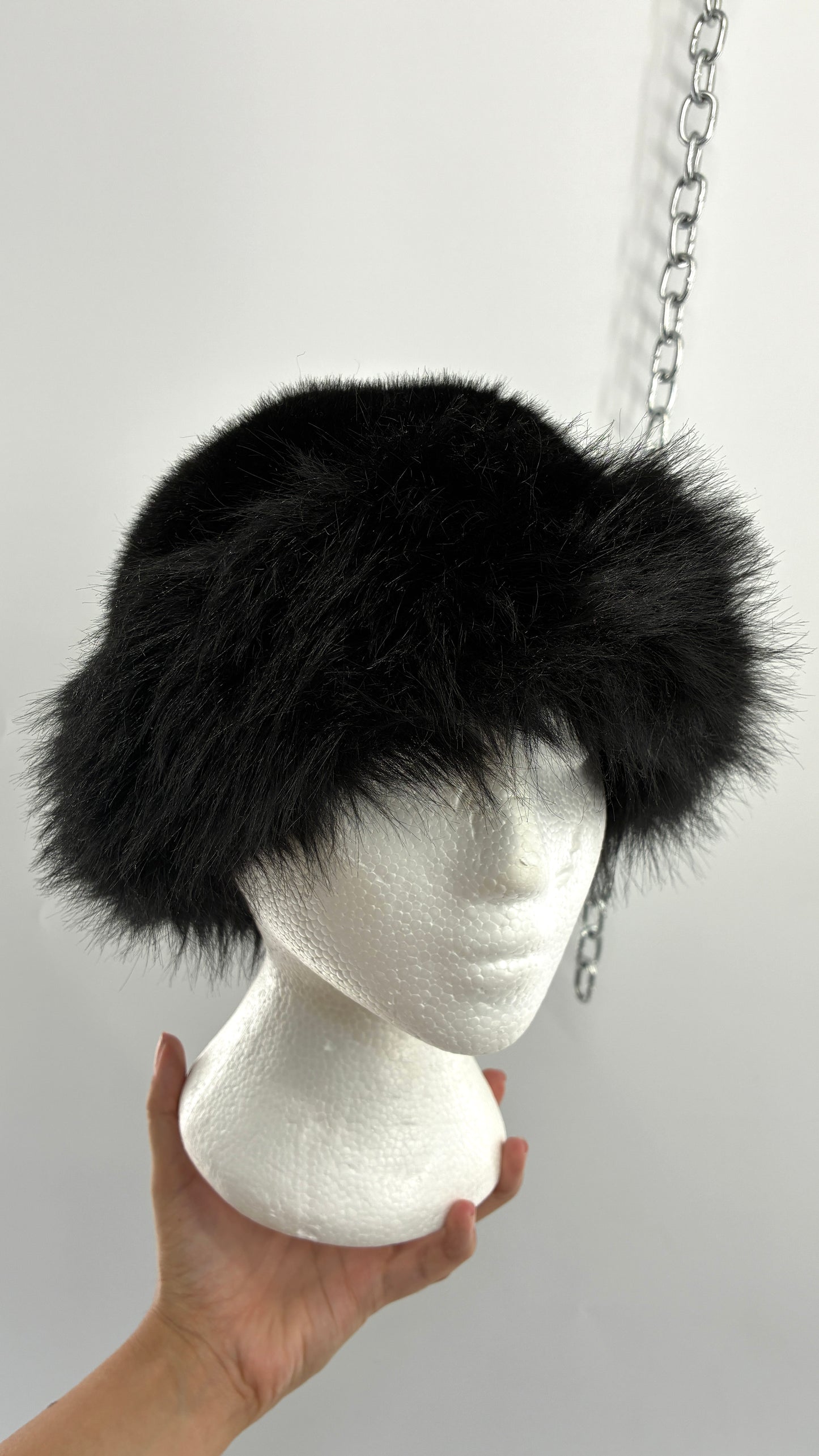 Vintage Faux Fur Cap with Thick Banded Trim