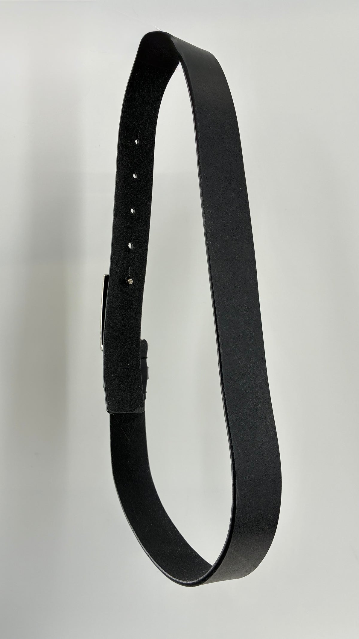 Vintage GUESS Black Leather Belt with Iconic Rhinestone Buckle (Small)