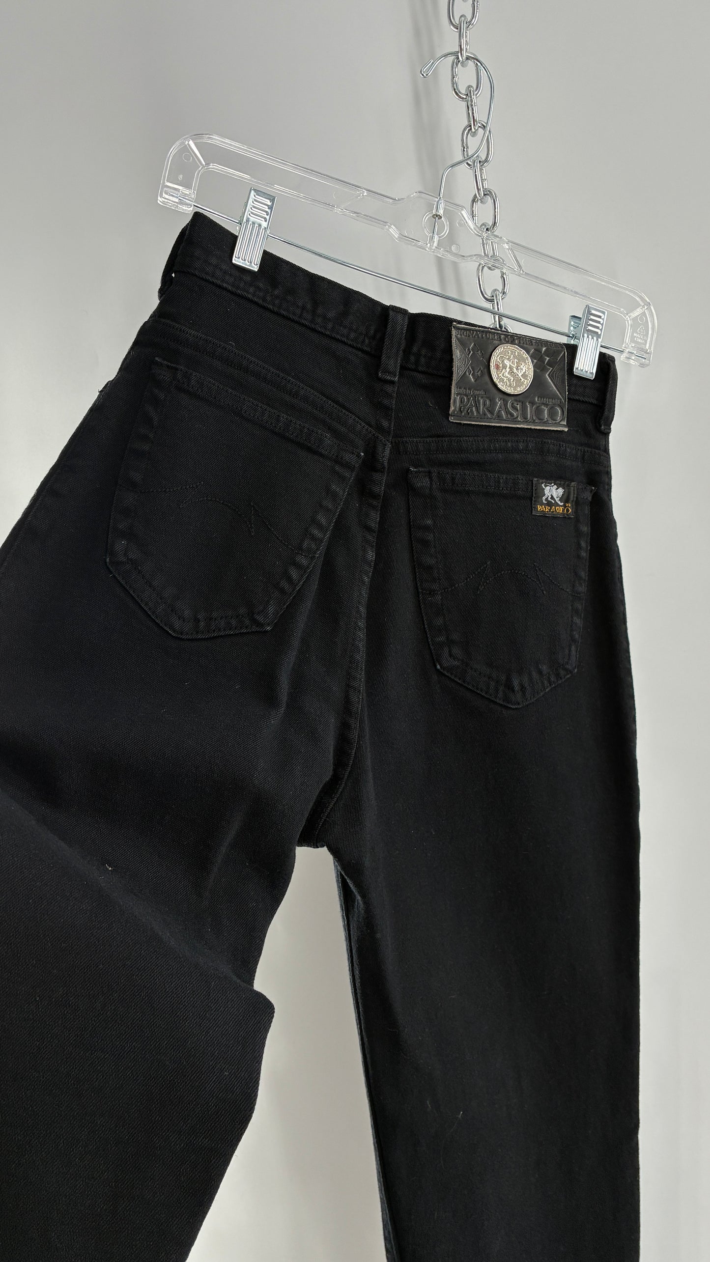 RARE Vintage PARASUCO Black Ultra High Waisted Mom Jean (29)
