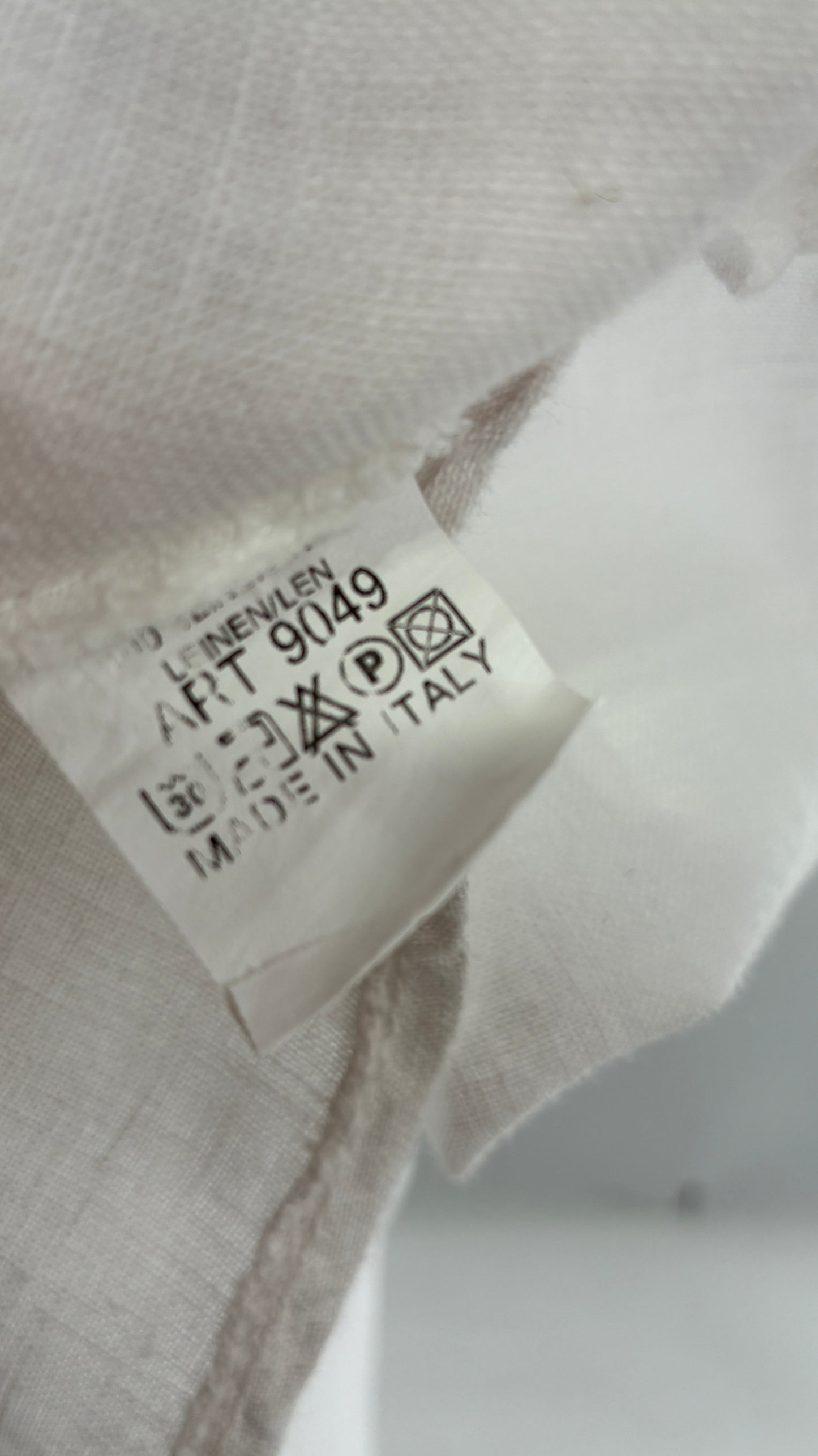 Vintage White 100% Linen Made in Italy Blouse Dress (Large)