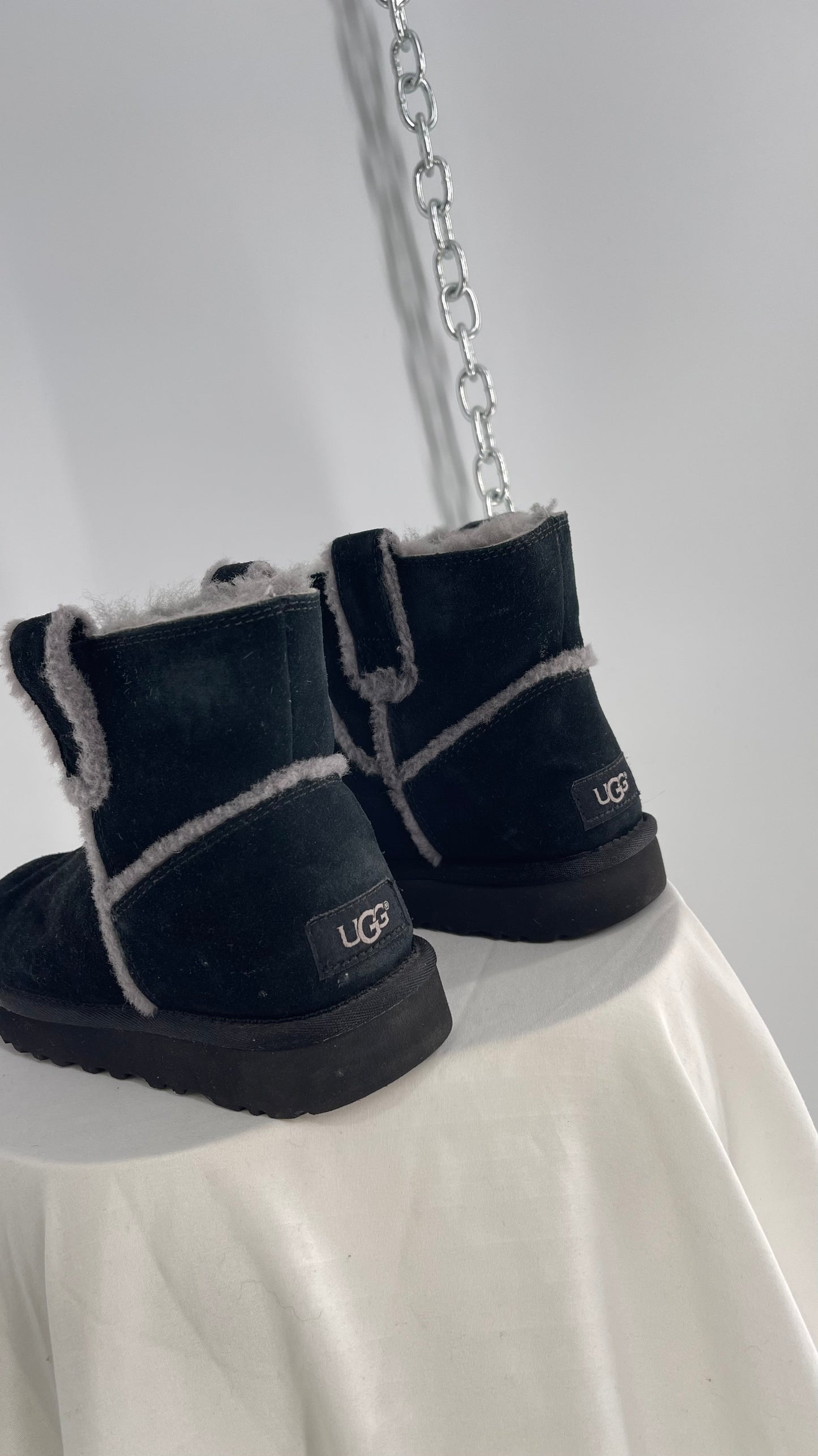 UGG Black/Grey Mini Spill Seam Boot (7)