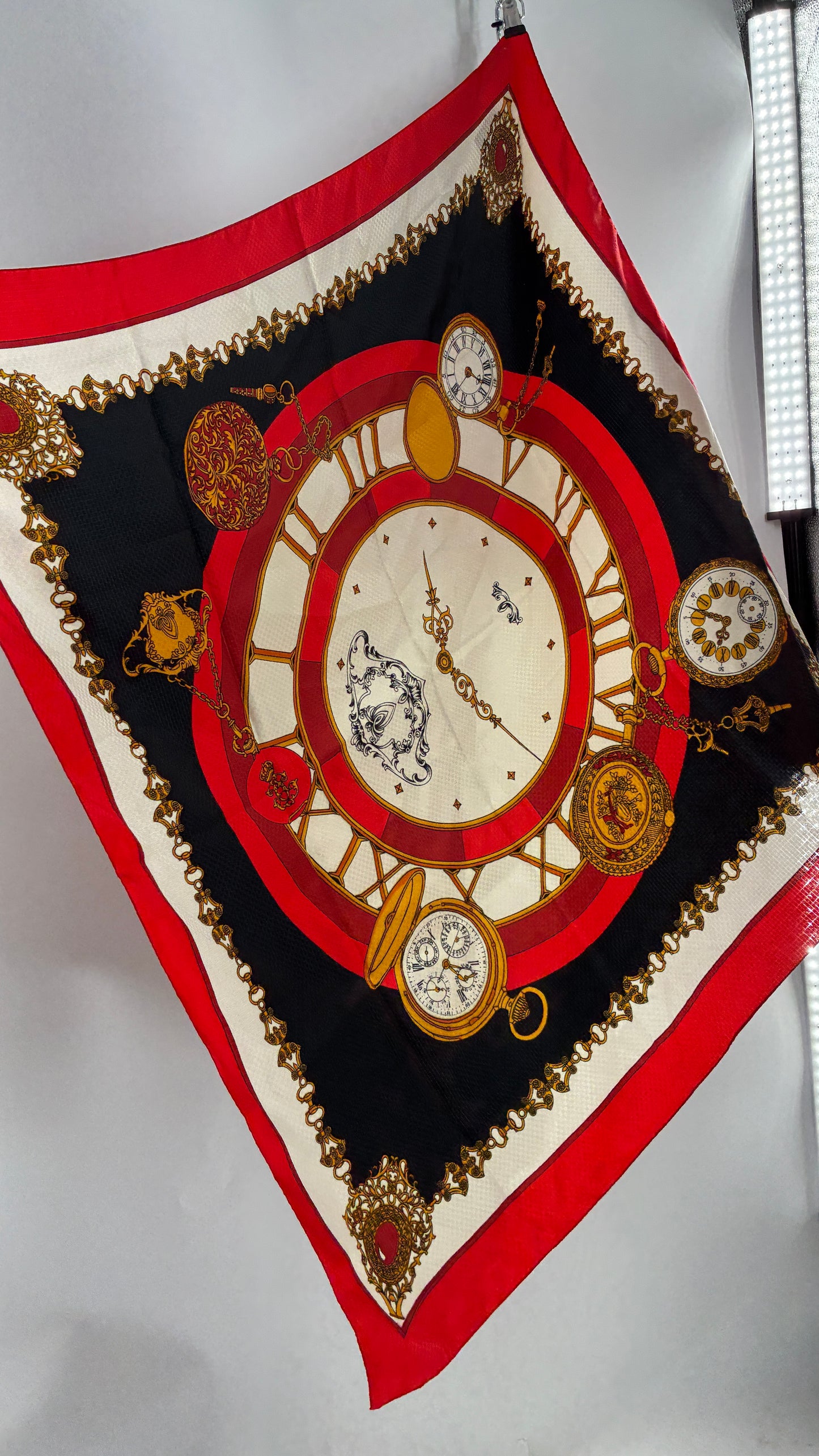 Vintage Classic Clock BBCO Scarf Made in Italy